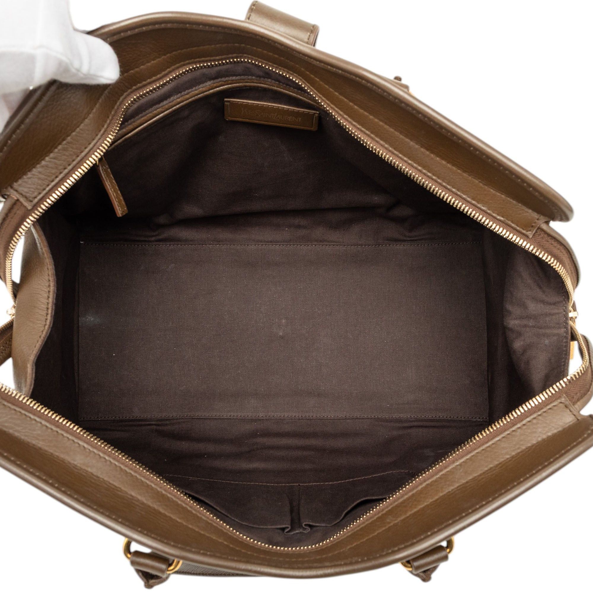 Saint Laurent Paris Perforated Metallic Leather Cabas Chyc Tote Size ONE SIZE - 4 Thumbnail