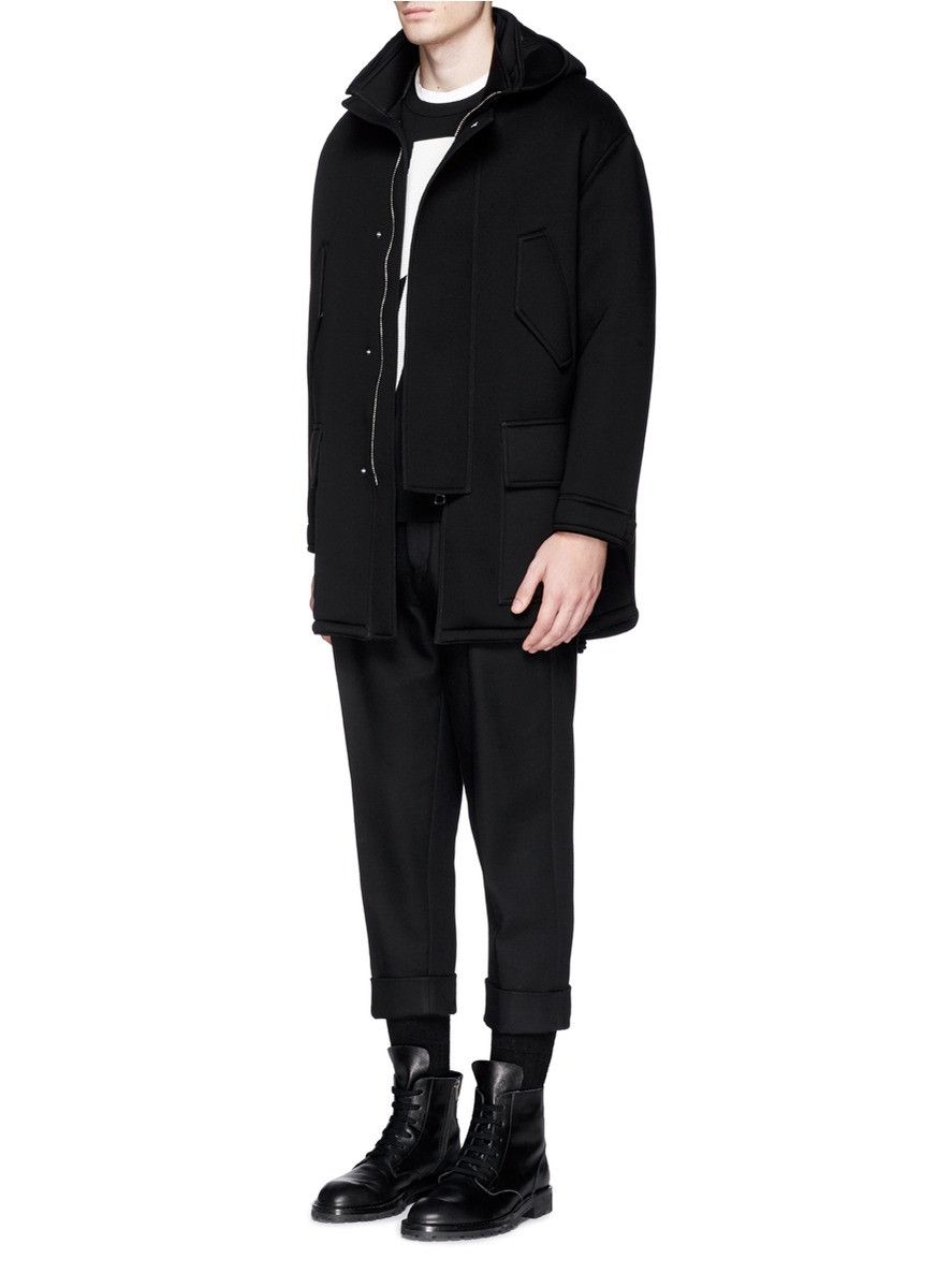 Neil Barrett DETACHABLE QUILTED LINING BONDED JERSEY COAT Size US M / EU 48-50 / 2 - 3 Thumbnail