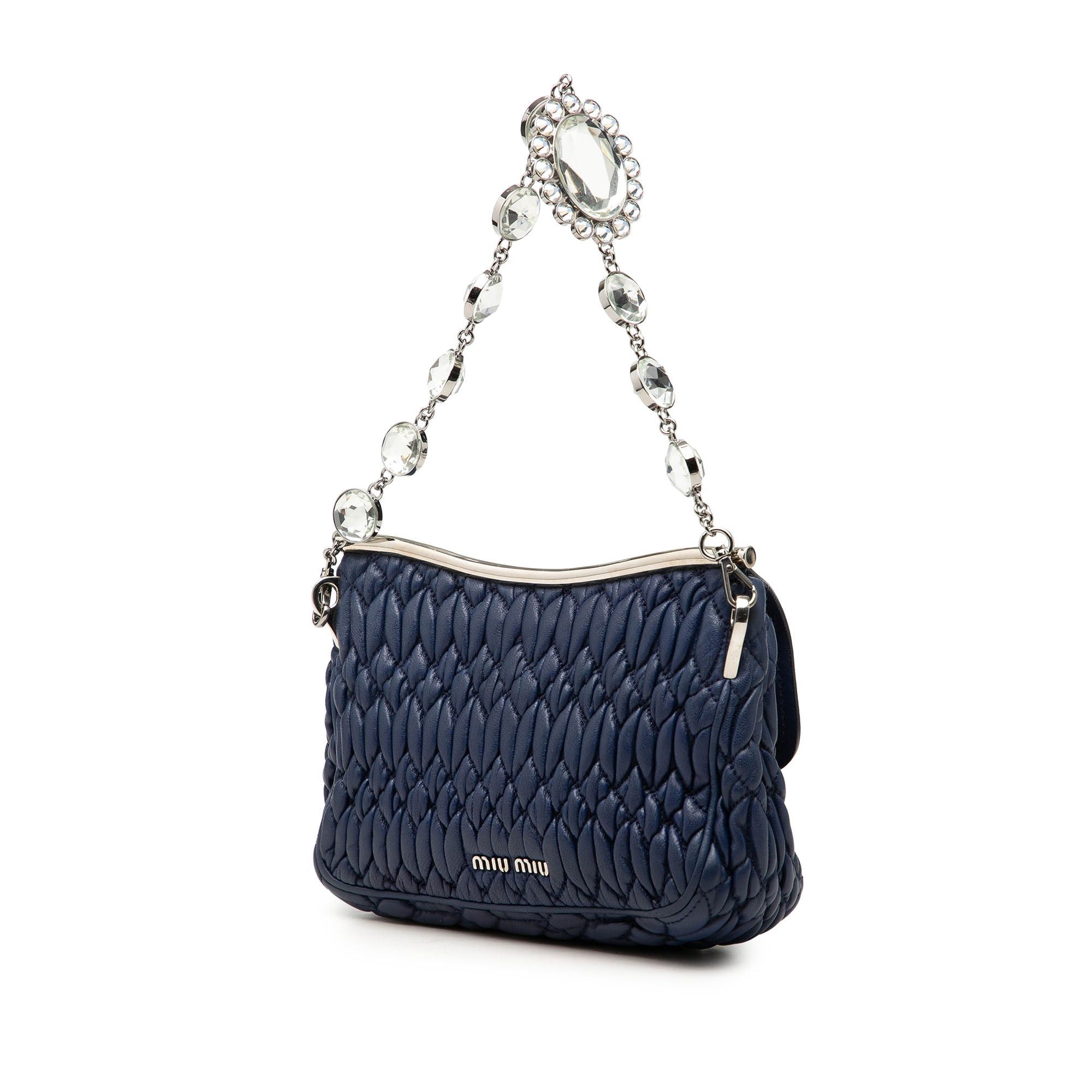 Miu Miu Matelasse Nappa Crystal Frame Flap Satchel Size ONE SIZE - 2 Thumbnail