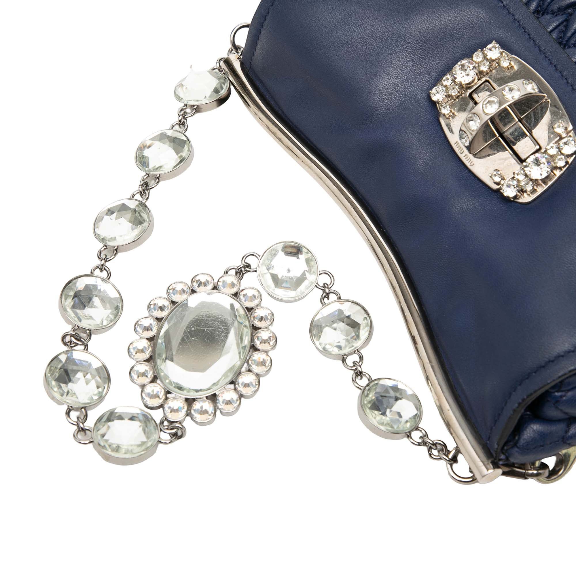 Miu Miu Matelasse Nappa Crystal Frame Flap Satchel Size ONE SIZE - 6 Thumbnail