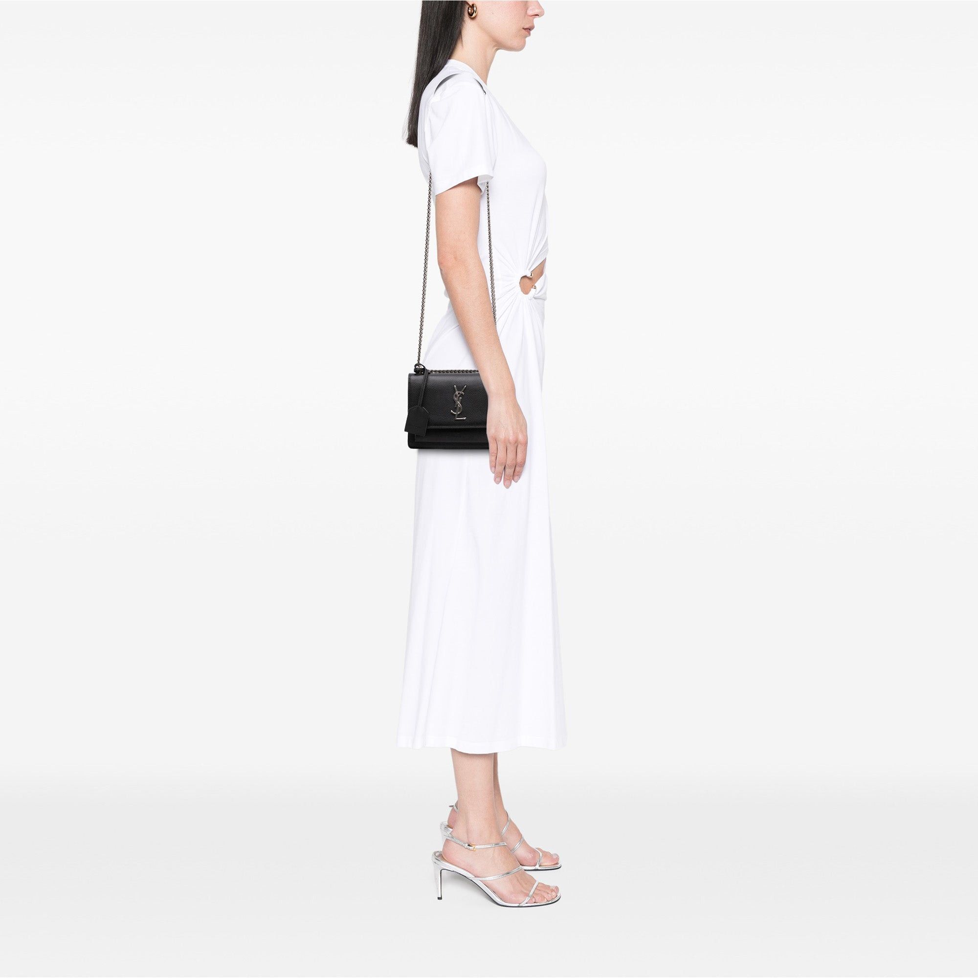 Saint Laurent Paris Grained Calfskin Monogram Sunset Crossbody Size ONE SIZE - 6 Thumbnail