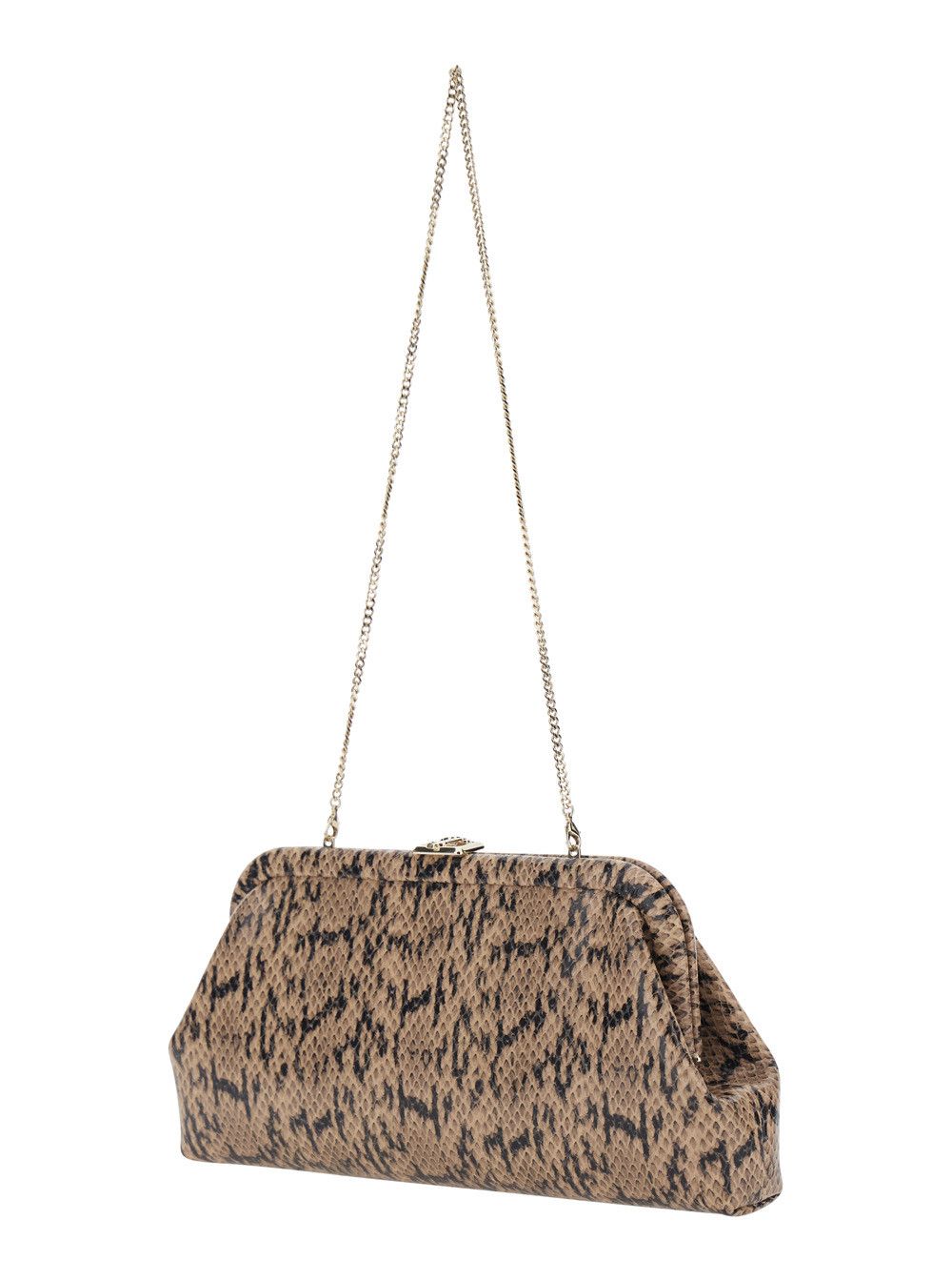 Jimmy Choo 'Skylar' Brown Clutch with Leather Snake Motif in leather for Women Size ONE SIZE - 2 Thumbnail