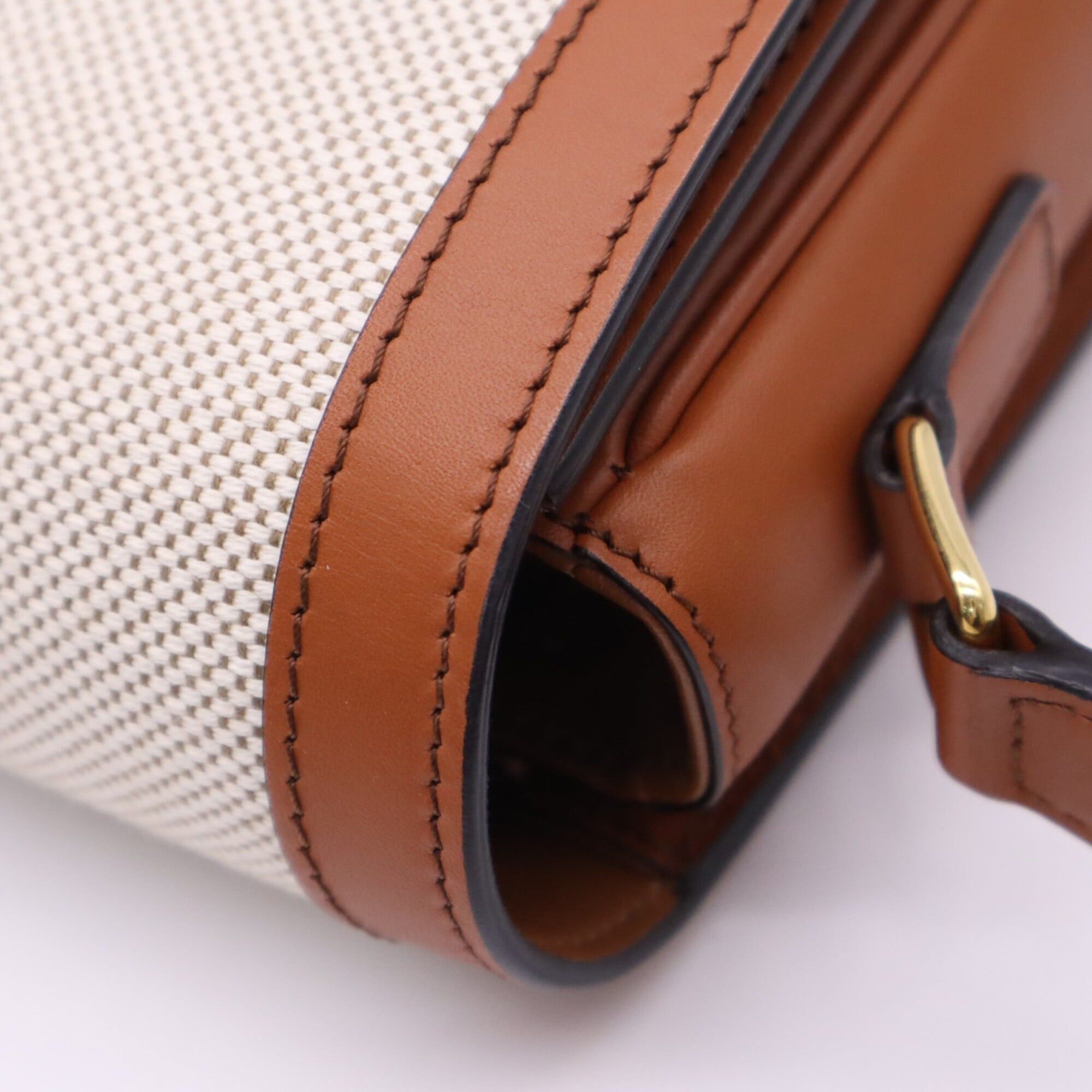 Celine CELINE Classic Triomphe Bag Medium Natural Tan 191242EGC.02NT Shoulder Brown Beige Canvas Leather Women's Size ONE SIZE - 11 Thumbnail