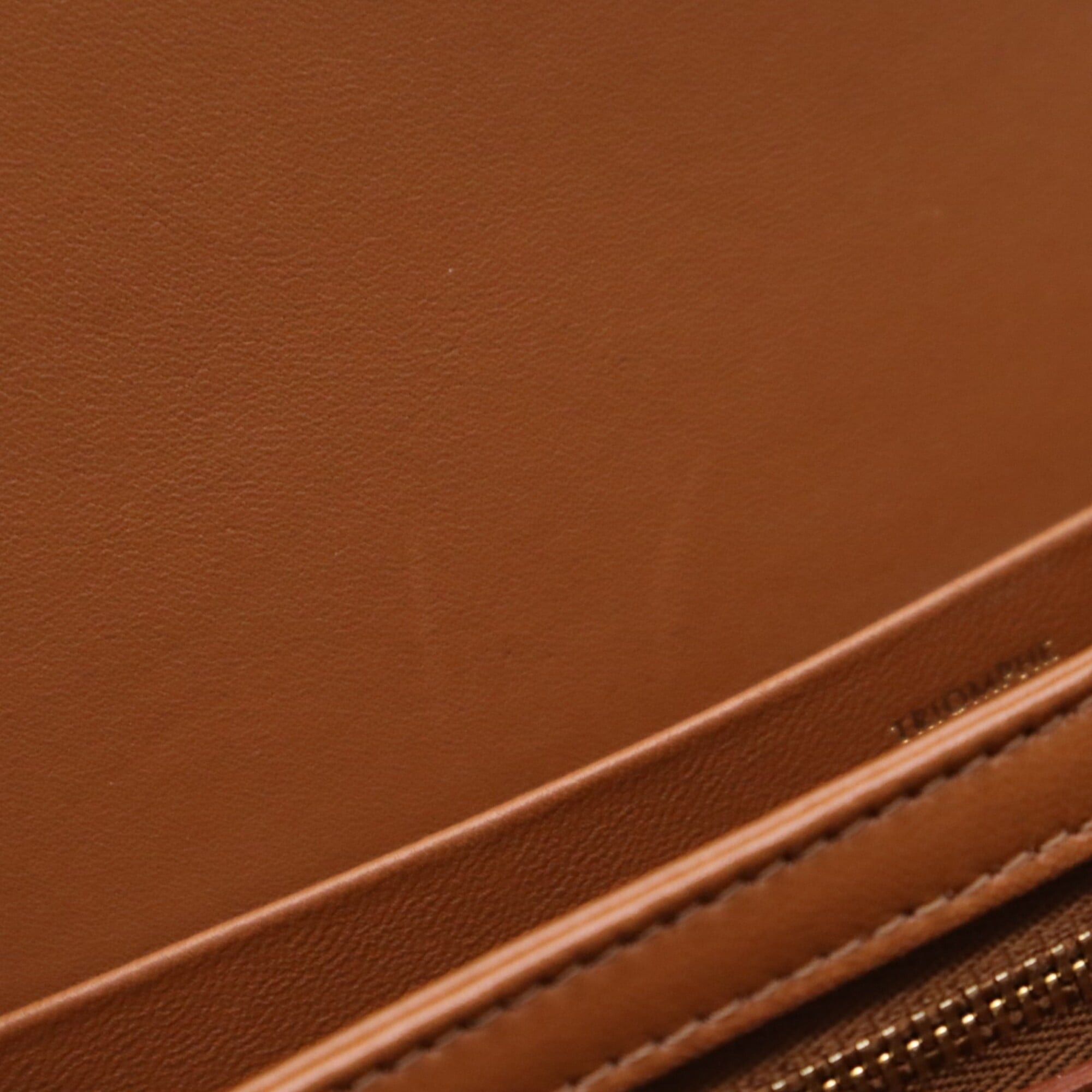 Celine CELINE Classic Triomphe Bag Medium Natural Tan 191242EGC.02NT Shoulder Brown Beige Canvas Leather Women's Size ONE SIZE - 19 Thumbnail