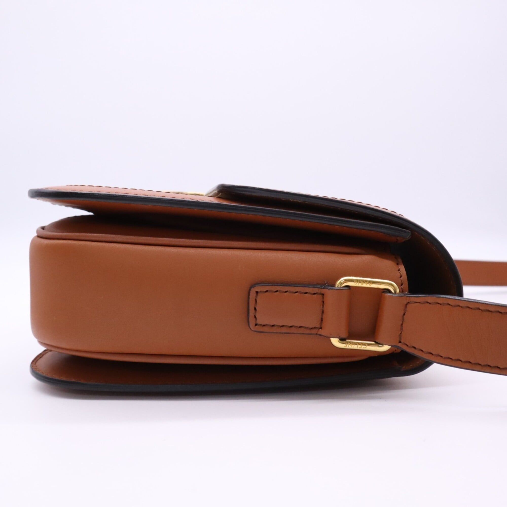 Celine CELINE Classic Triomphe Bag Medium Natural Tan 191242EGC.02NT Shoulder Brown Beige Canvas Leather Women's Size ONE SIZE - 6 Thumbnail