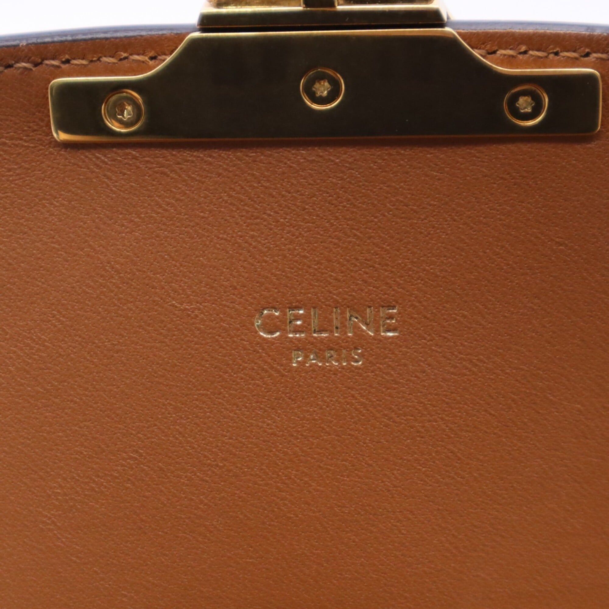 Celine CELINE Classic Triomphe Bag Medium Natural Tan 191242EGC.02NT Shoulder Brown Beige Canvas Leather Women's Size ONE SIZE - 20 Thumbnail