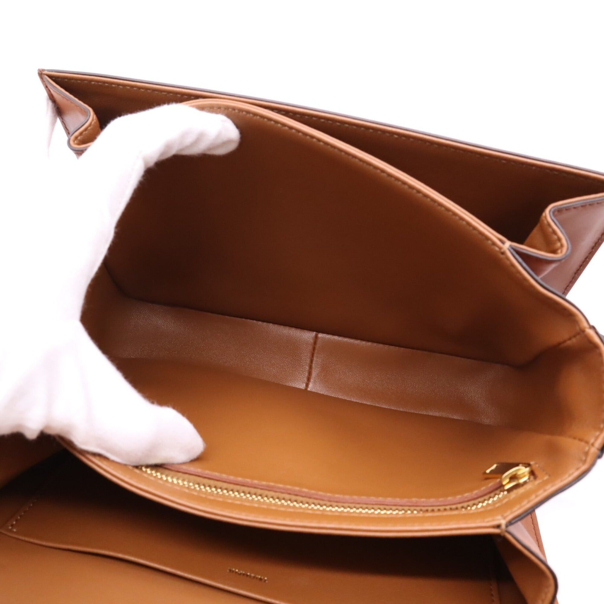 Celine CELINE Classic Triomphe Bag Medium Natural Tan 191242EGC.02NT Shoulder Brown Beige Canvas Leather Women's Size ONE SIZE - 15 Thumbnail