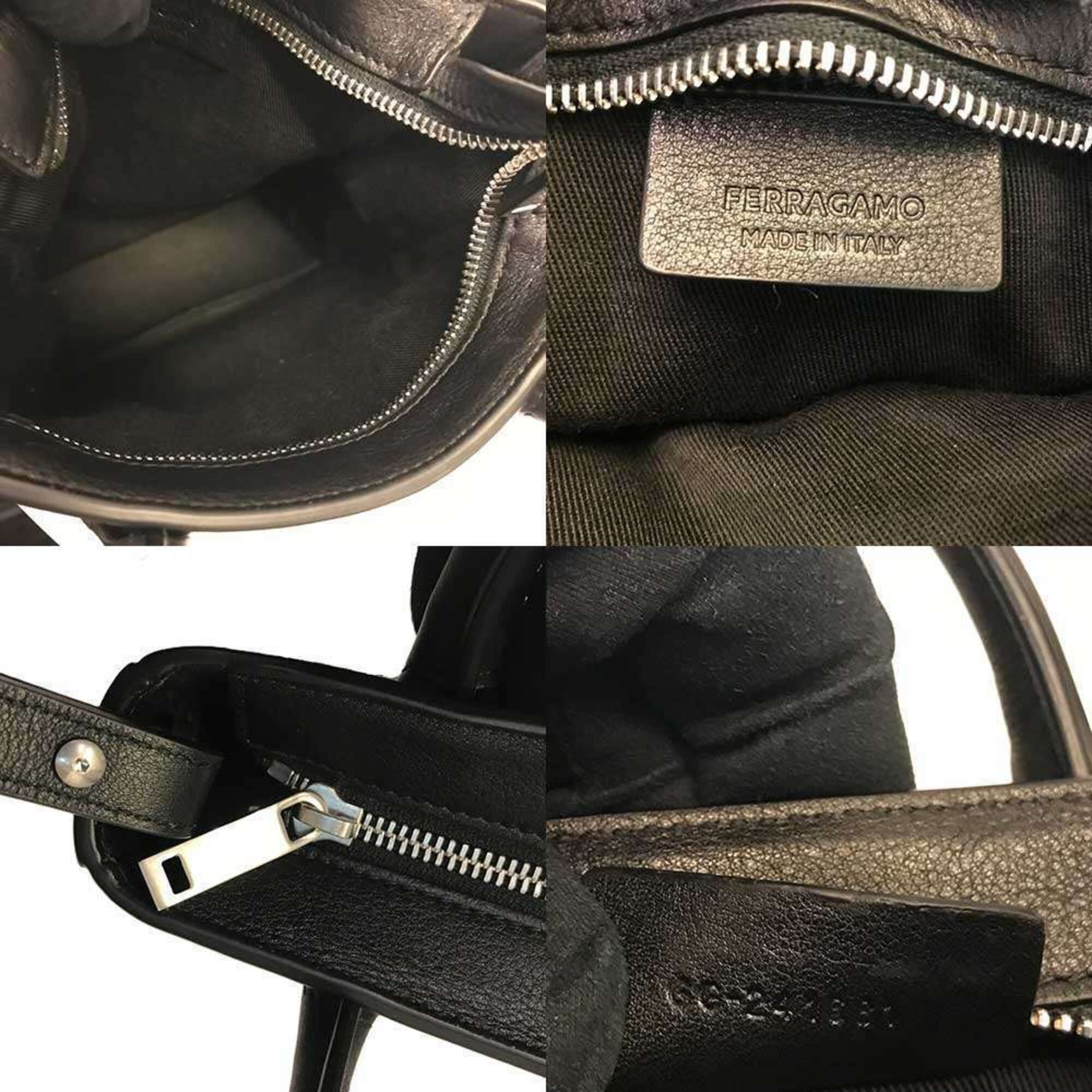 Salvatore Ferragamo Salvatore Ferragamo Ferragamo Print Leather Crossbody Bag Mini Tote Black 241681 FERRAGAMO Size ONE SIZE - 7 Thumbnail