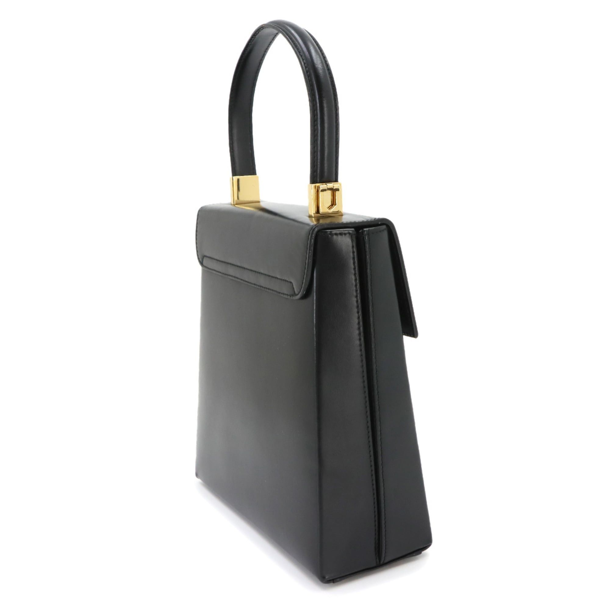 Salvatore Ferragamo Salvatore Ferragamo Gancini 2-way Hand/Shoulder Handbag, Leather, Black, 21 8658, Gold Hardware, Bag Size ONE SIZE - 4 Thumbnail