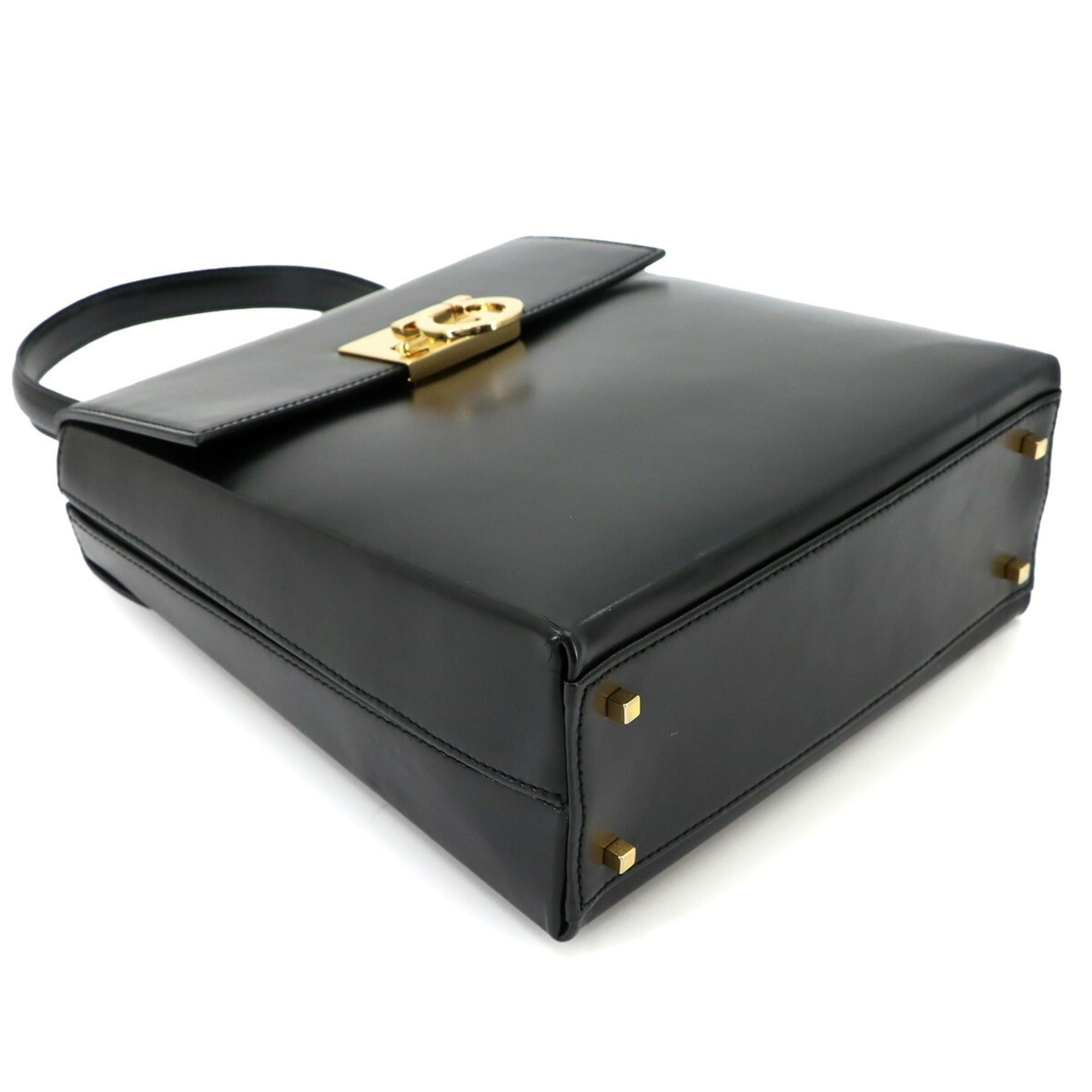 Salvatore Ferragamo Salvatore Ferragamo Gancini 2-way Hand/Shoulder Handbag, Leather, Black, 21 8658, Gold Hardware, Bag Size ONE SIZE - 5 Thumbnail