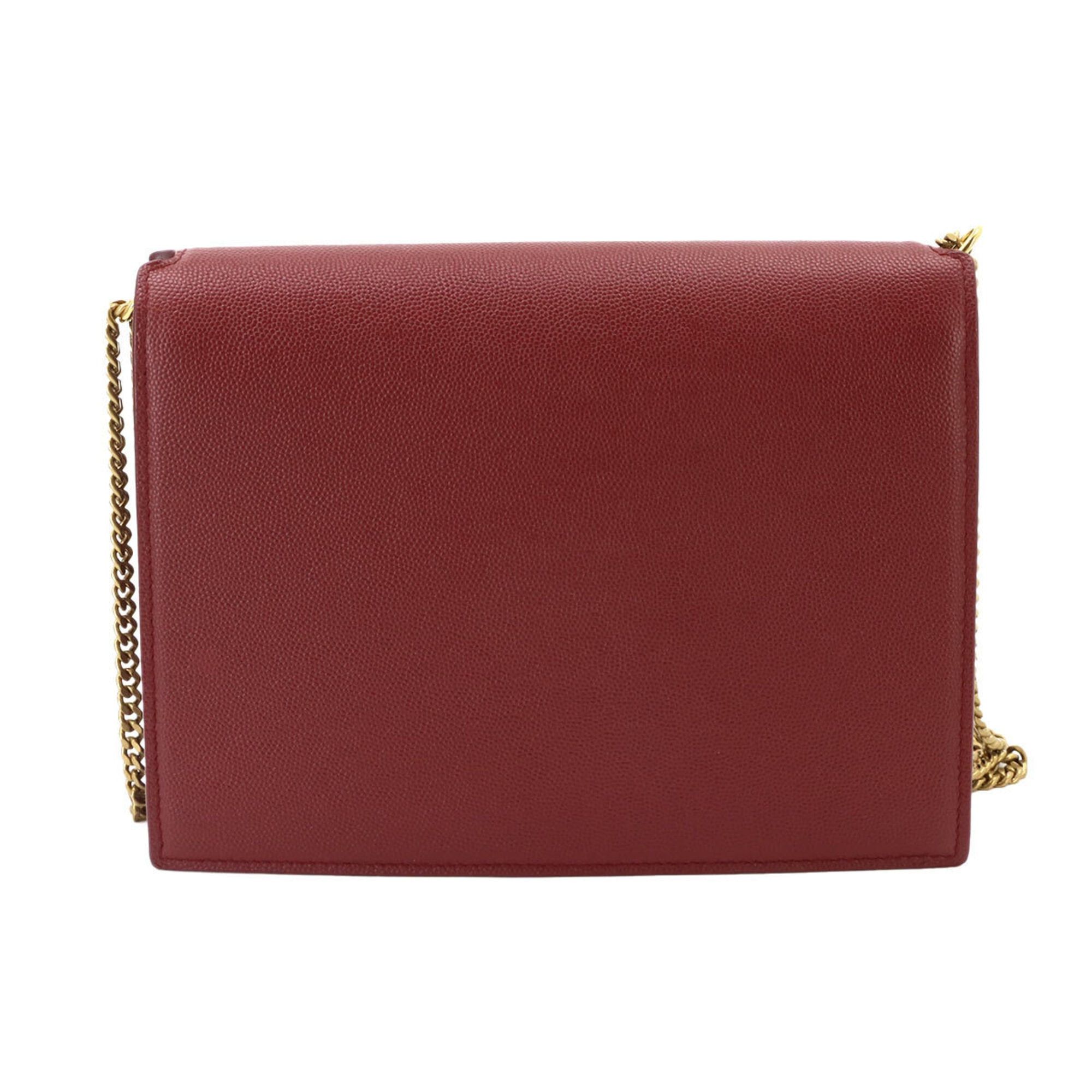 Saint Laurent Paris Saint Laurent Cassandre Envelope Chain Shoulder Handbag, Leather, Red, 532750, Gold Hardware Size ONE SIZE - 2 Thumbnail