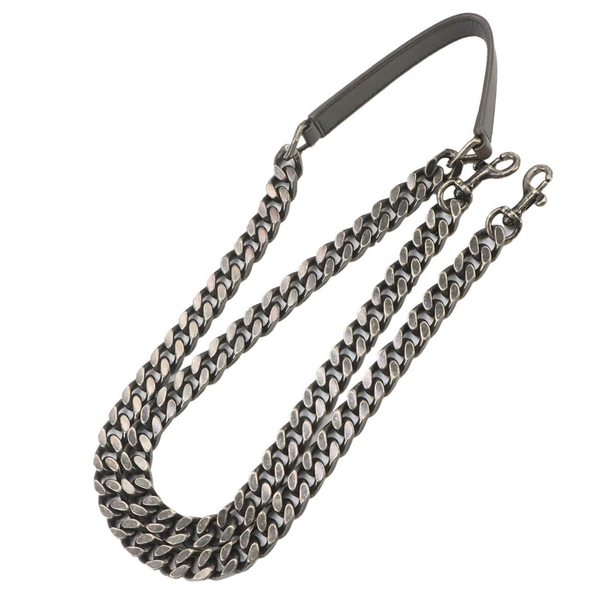 Saint Laurent Paris Saint Laurent College 2-way Hand Chain Shoulder Handbag, Leather, Gray, 428056, Silver Hardware. Size ONE SIZE - 9 Thumbnail