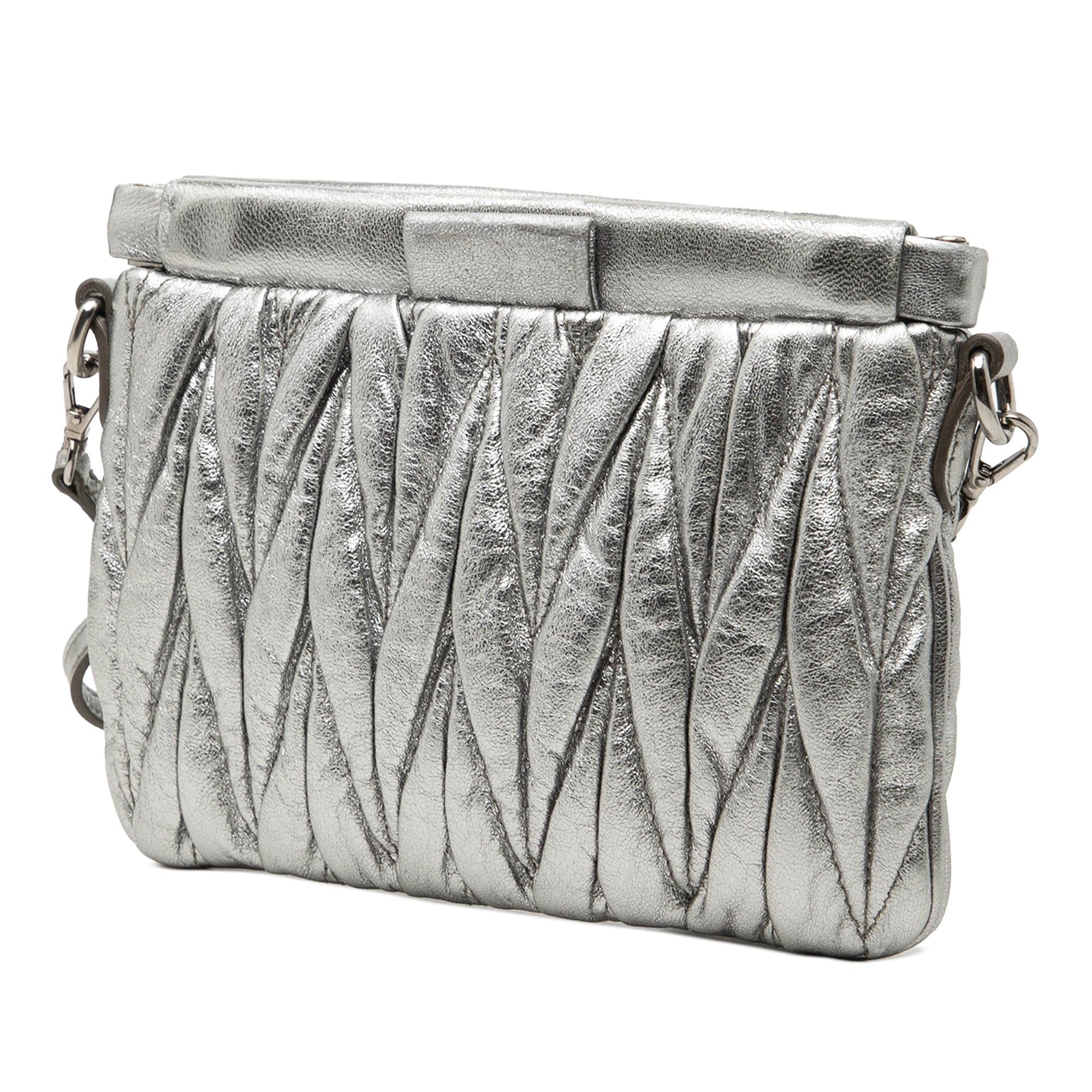 Miu Miu Matelasse Metallic Nappa Frame Clutch with Strap Size ONE SIZE - 2 Thumbnail