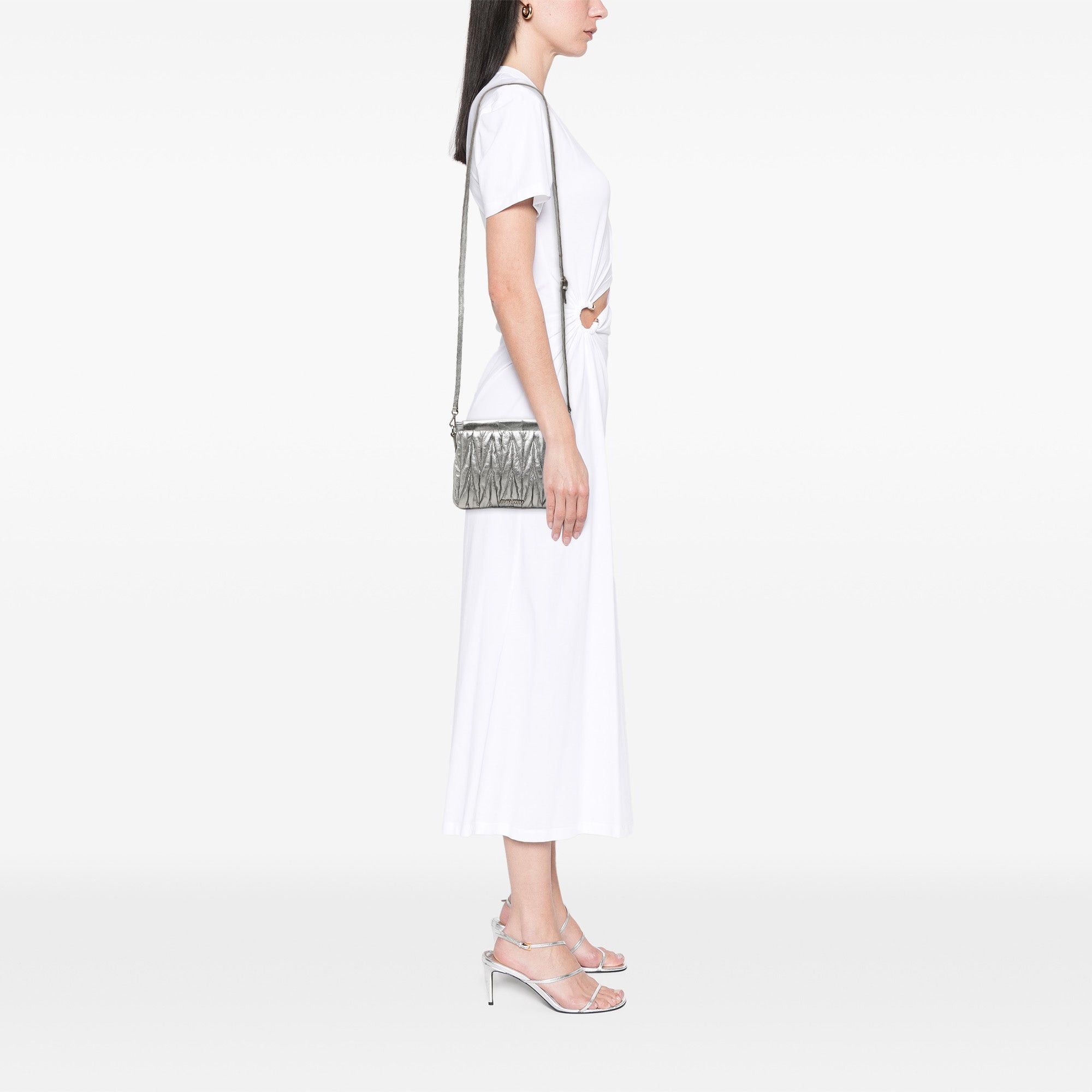 Miu Miu Matelasse Metallic Nappa Frame Clutch with Strap Size ONE SIZE - 6 Thumbnail