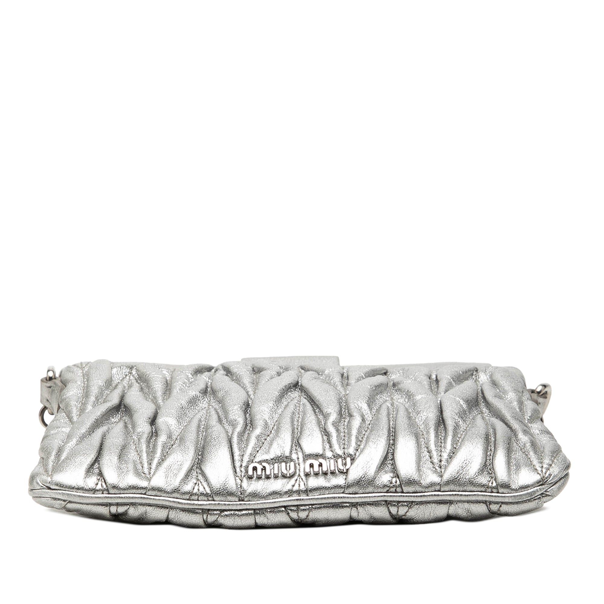 Miu Miu Matelasse Metallic Nappa Frame Clutch with Strap Size ONE SIZE - 3 Thumbnail
