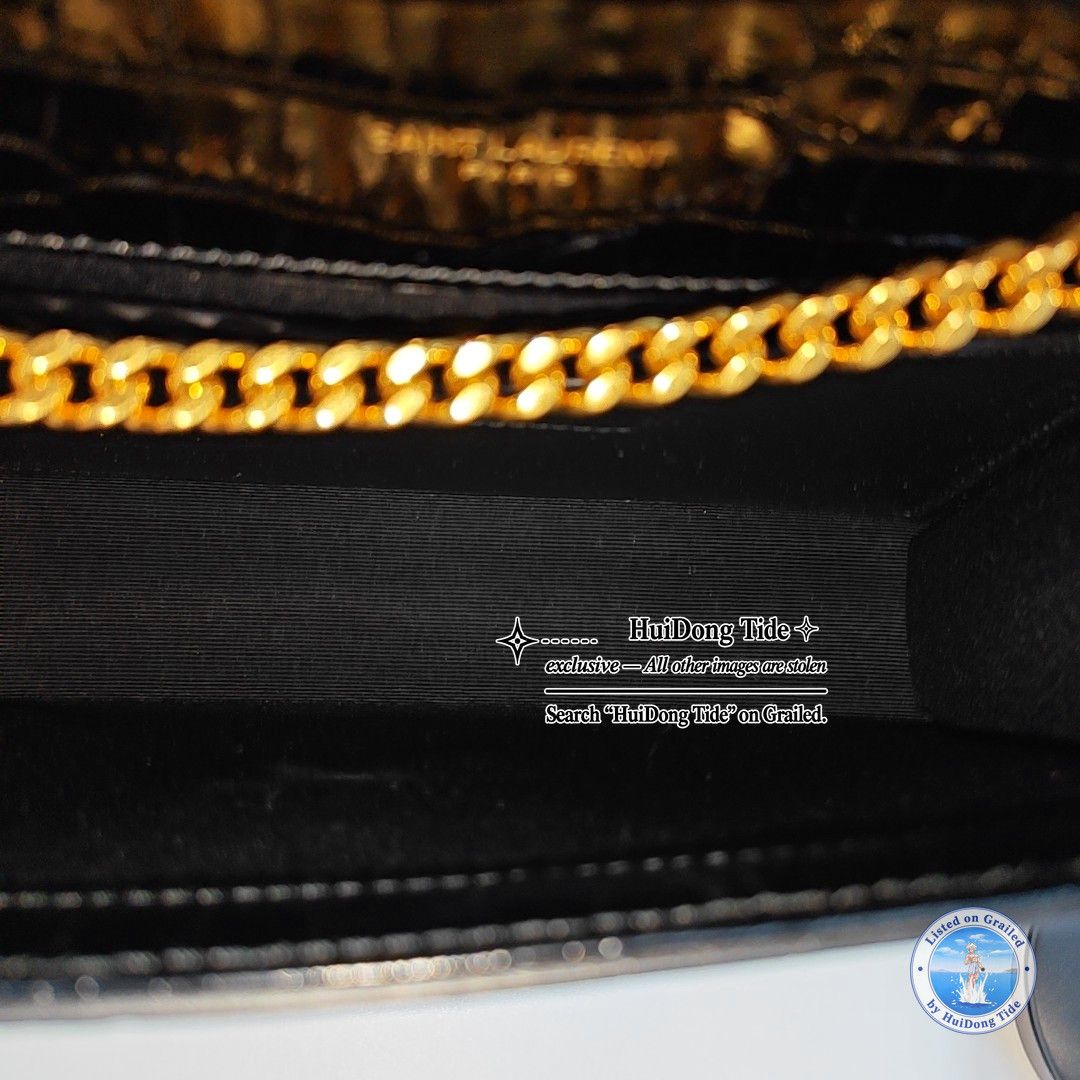 Saint Laurent Paris Saint Laurent Kate Crocodile Embossed Tassel Bag One Size Size ONE SIZE - 7 Thumbnail