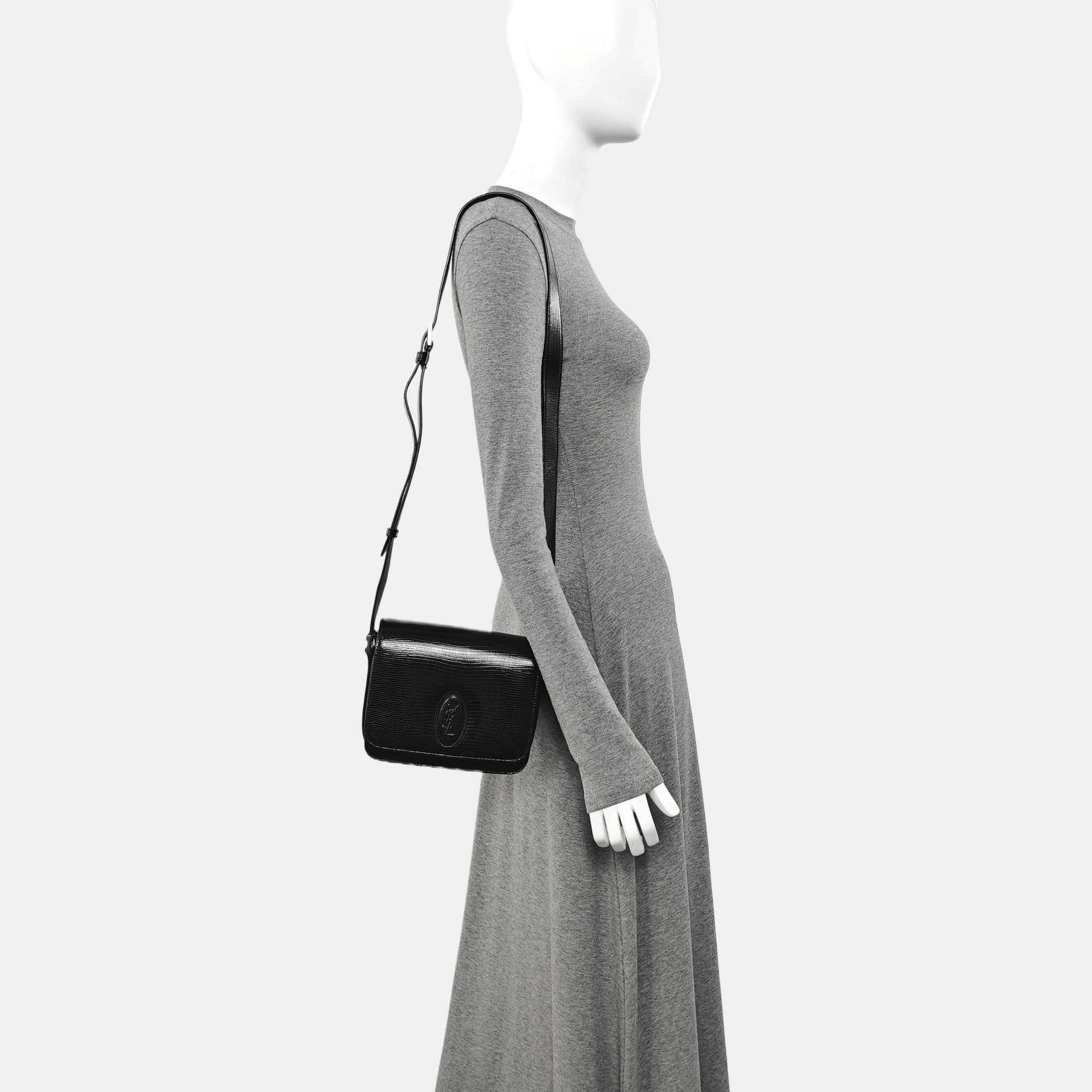 Saint Laurent Paris Saint Laurent LE 61 Lizard Embossed Shoulder Bag One Size Size ONE SIZE - 2 Thumbnail