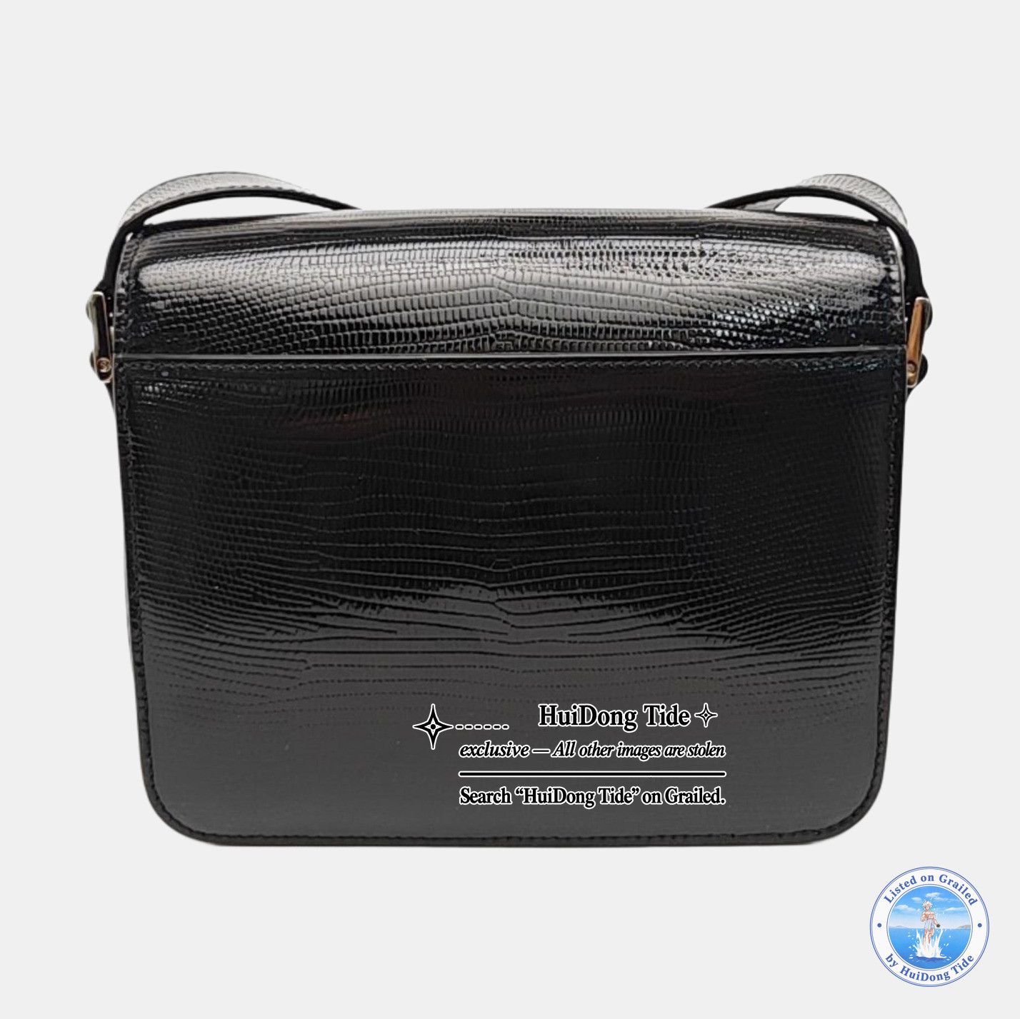 Saint Laurent Paris Saint Laurent LE 61 Lizard Embossed Shoulder Bag One Size Size ONE SIZE - 4 Thumbnail