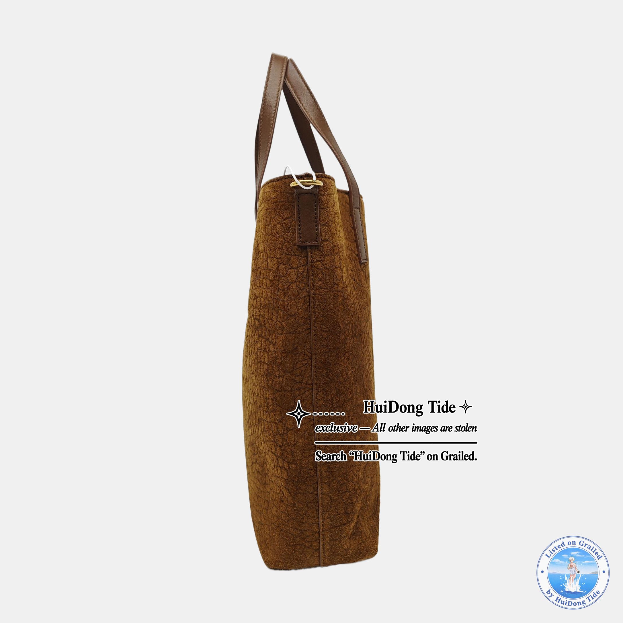 Saint Laurent Paris Saint Laurent Crocodile-Embossed Suede Tote Bag Size ONE SIZE - 4 Thumbnail