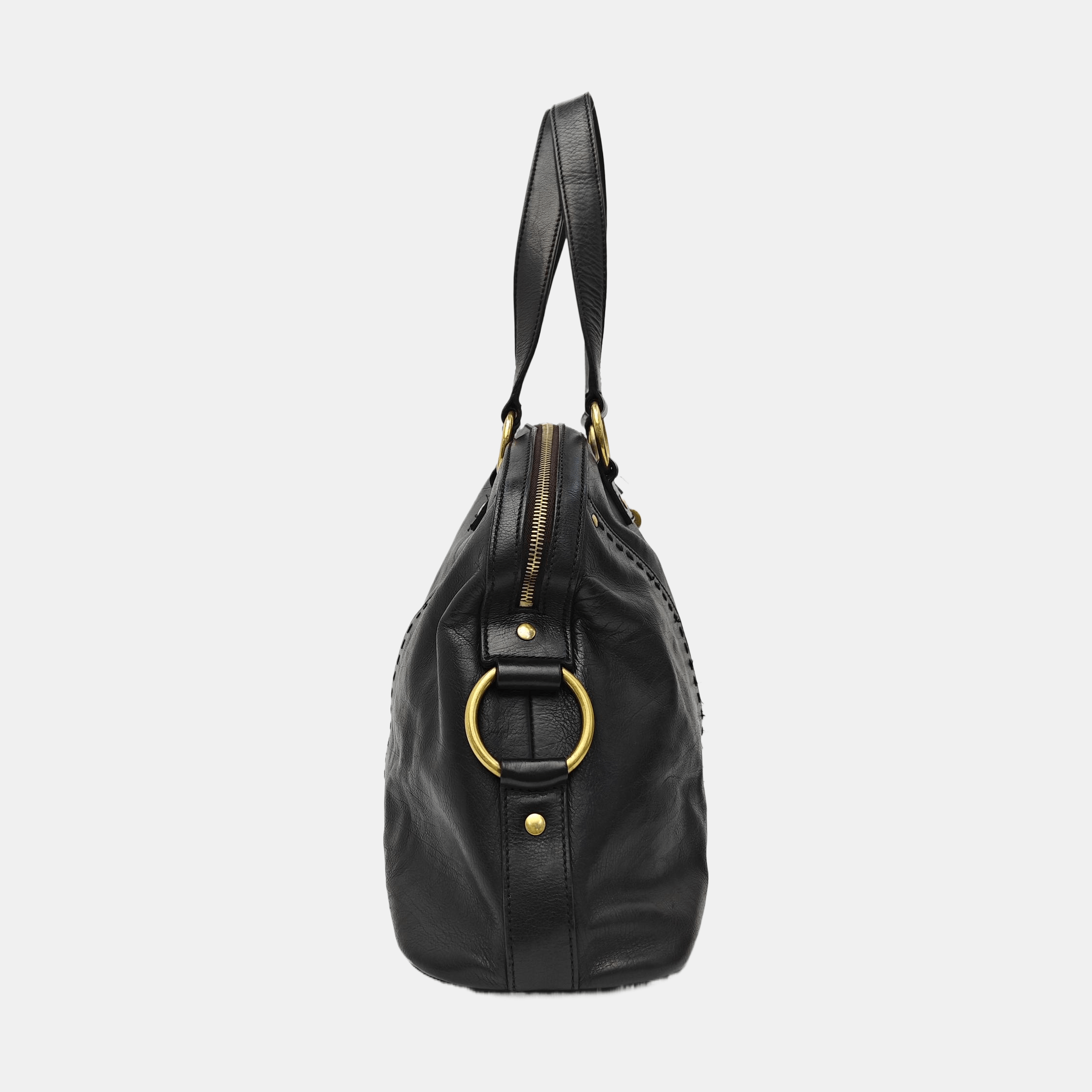 Saint Laurent Paris Saint Laurent Muse Black Leather Handle Bag One Size Size ONE SIZE - 3 Thumbnail