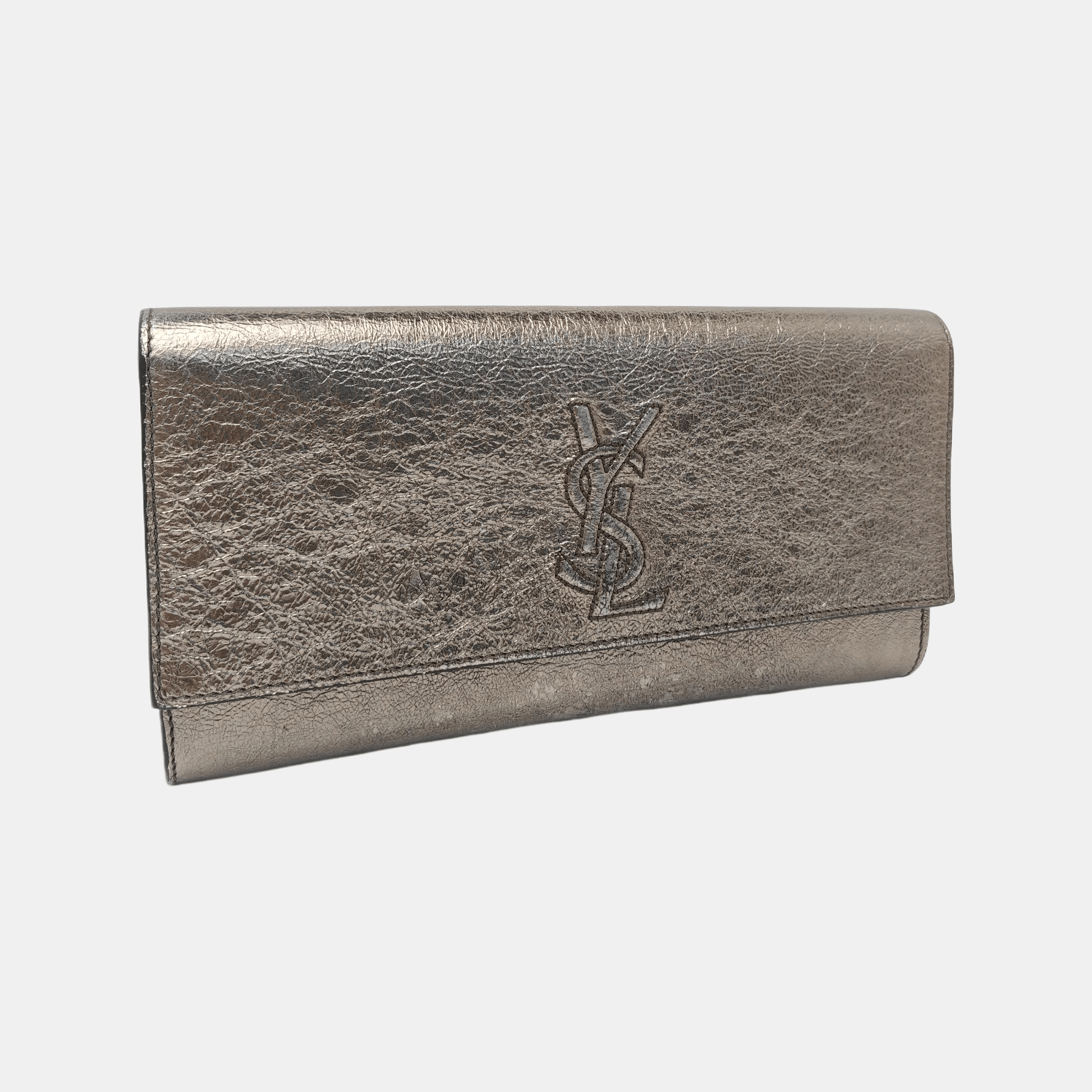 Saint Laurent Paris Saint Laurent Belle Jour Metallic Leather Clutch ONE SIZE Size ONE SIZE - 3 Thumbnail