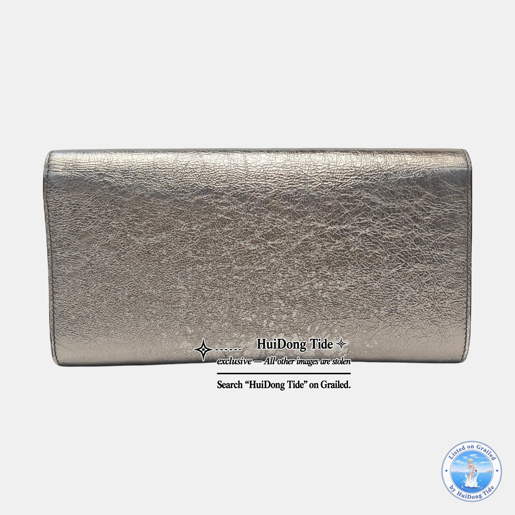 Saint Laurent Paris Saint Laurent Belle Jour Metallic Leather Clutch ONE SIZE Size ONE SIZE - 4 Thumbnail