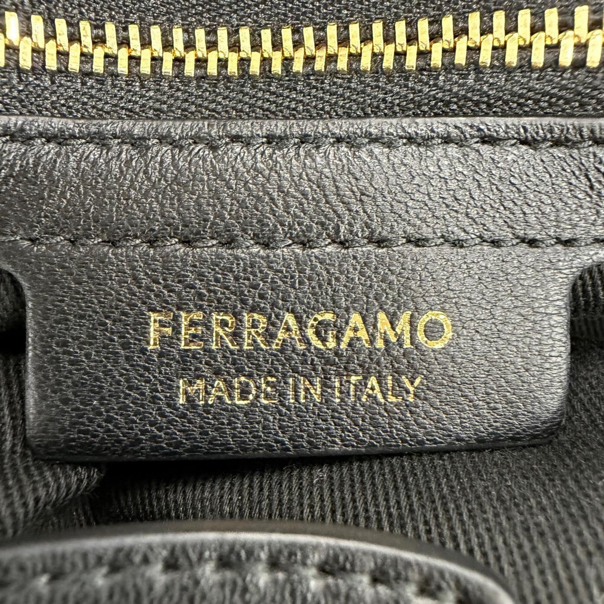 Salvatore Ferragamo Salvatore Ferragamo FERRAGAMO 219960 Gancini Soft Bag M Lamb Nappa Leather 2-Way Shoulder Tote Black Made in Italy Women's with Dust Size ONE SIZE - 5 Thumbnail