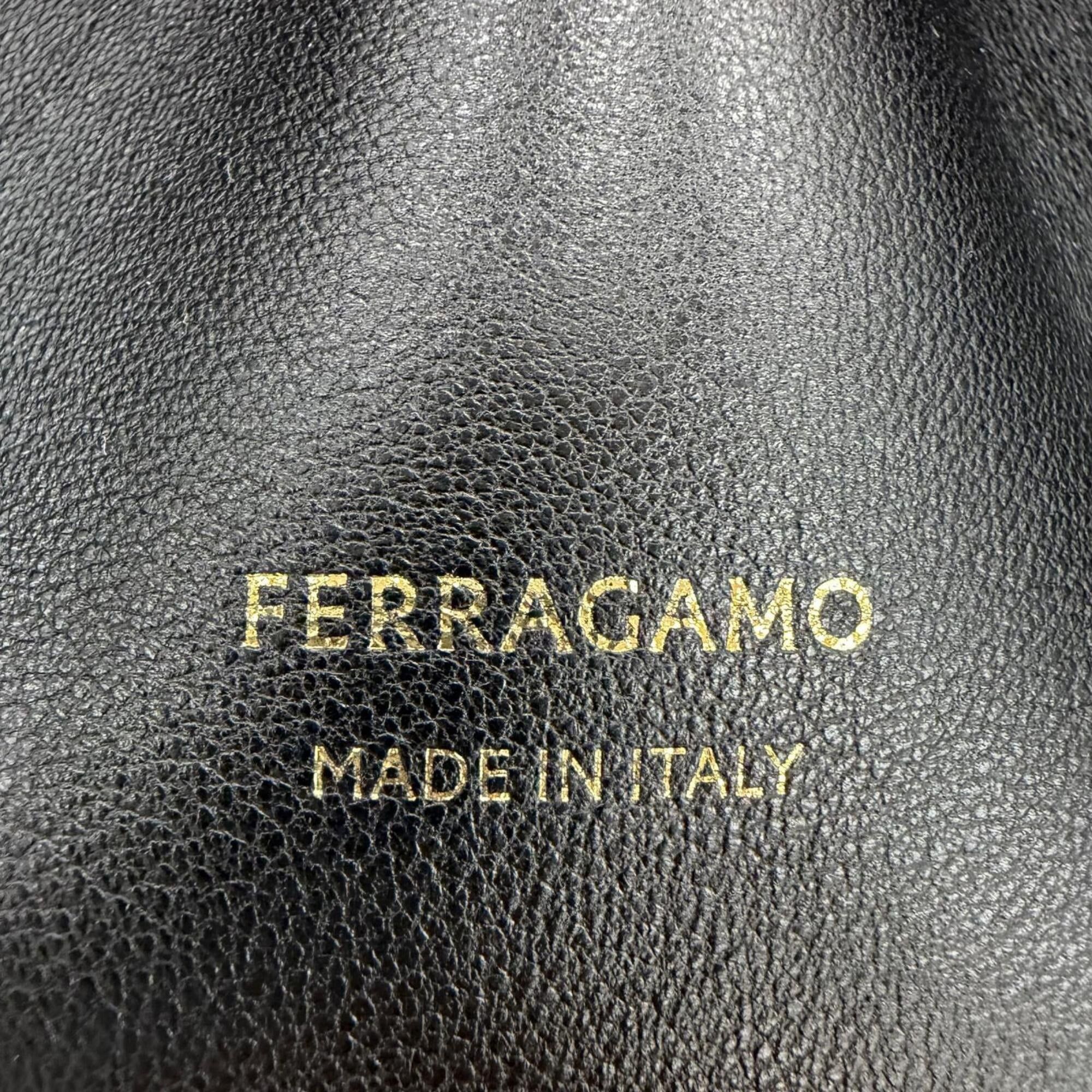 Salvatore Ferragamo Salvatore Ferragamo FERRAGAMO 219960 Gancini Soft Bag M Lamb Nappa Leather 2-Way Shoulder Tote Black Made in Italy Women's with Dust Size ONE SIZE - 4 Thumbnail