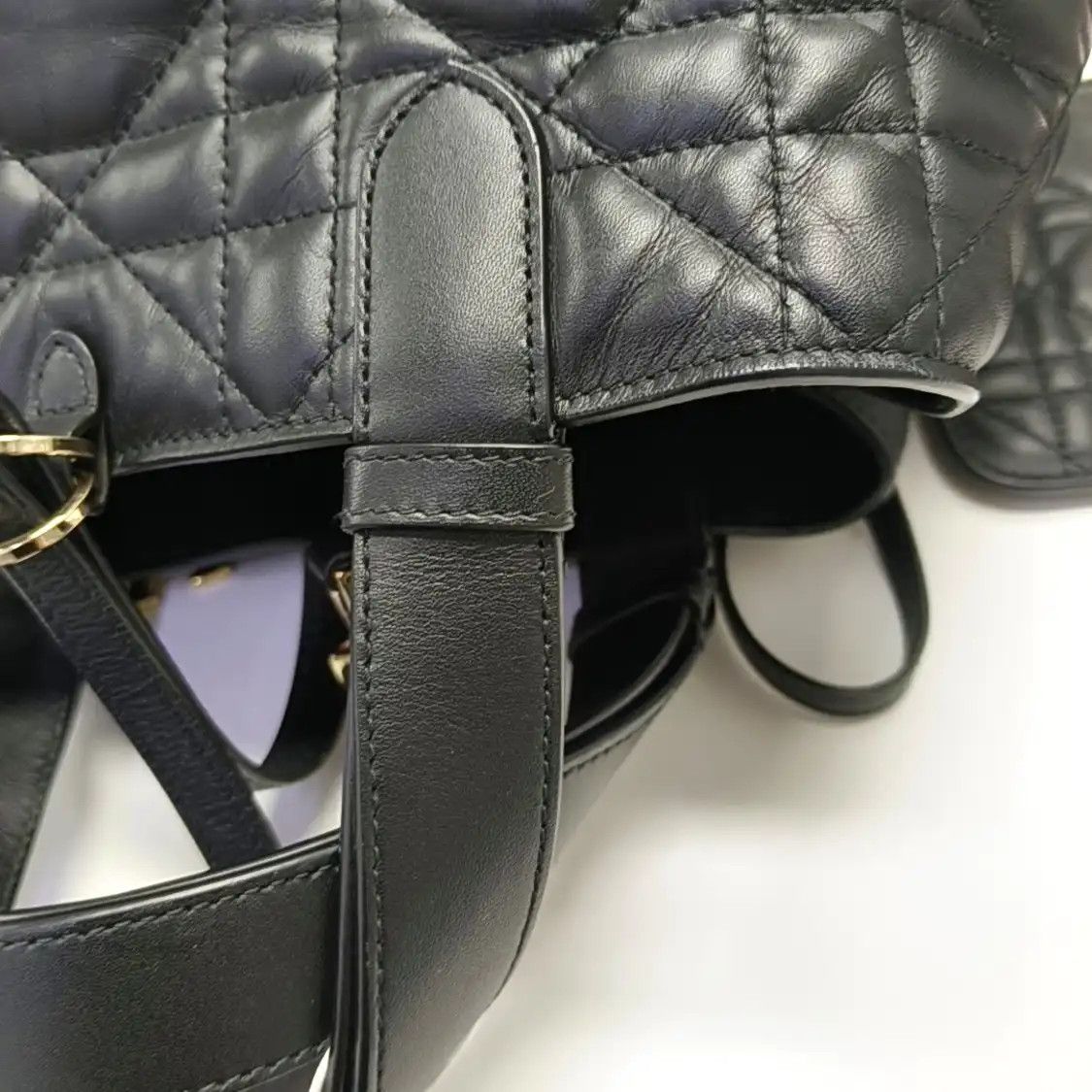 Dior DIOR Toujours Medium black cowhide leather rattan plaid quilted handbag shoulder Size ONE SIZE - 11 Thumbnail