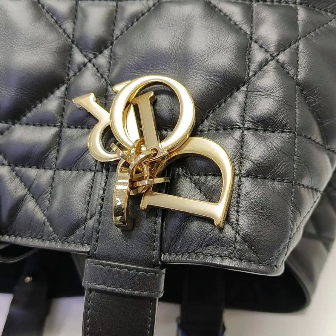 Dior DIOR Toujours Medium black cowhide leather rattan plaid quilted handbag shoulder Size ONE SIZE - 10 Thumbnail
