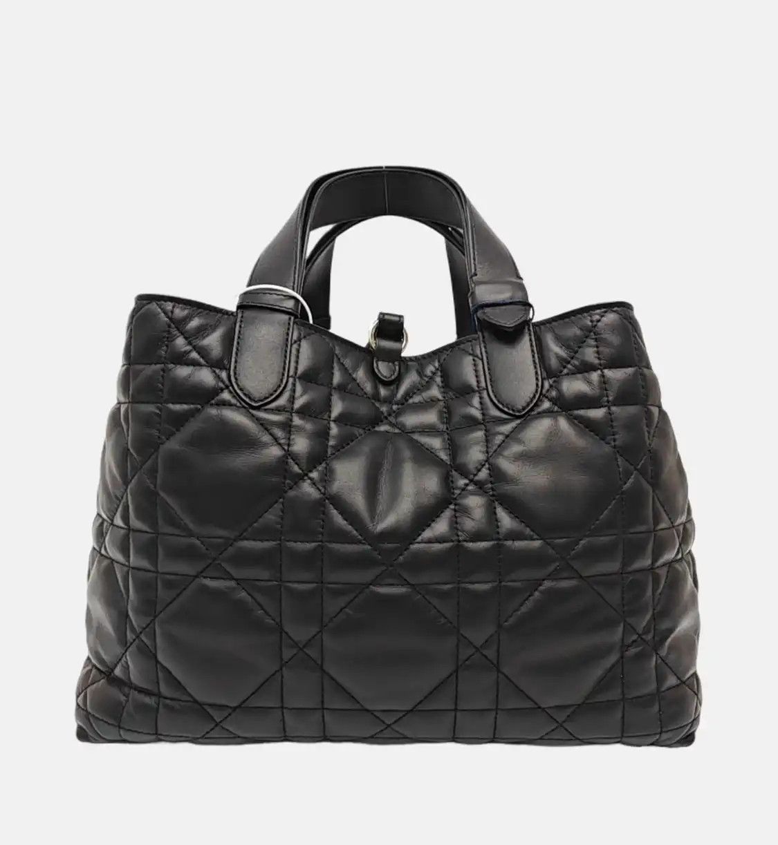 Dior DIOR Toujours Medium black cowhide leather rattan plaid quilted handbag shoulder Size ONE SIZE - 5 Thumbnail