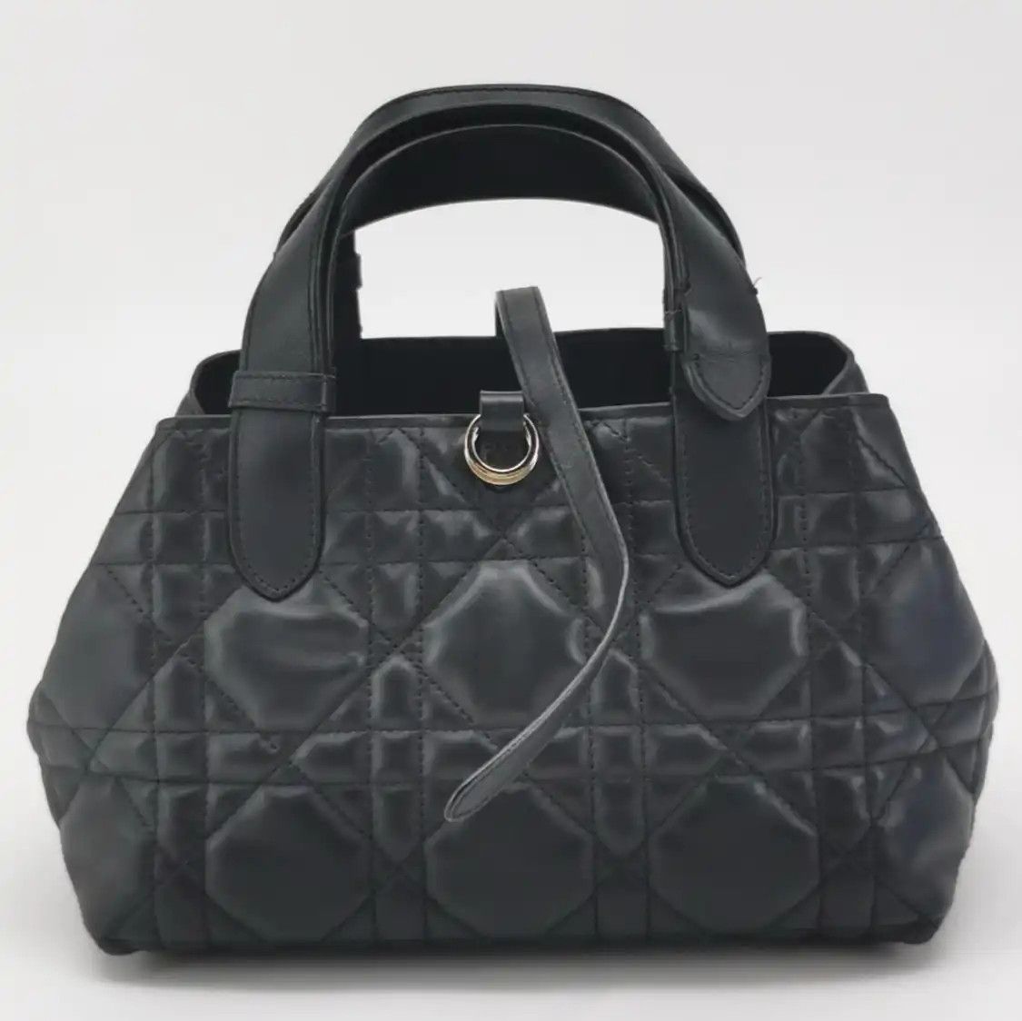 Dior DIOR Toujours Small black cowhide leather rattan plaid handbag Size ONE SIZE - 4 Thumbnail