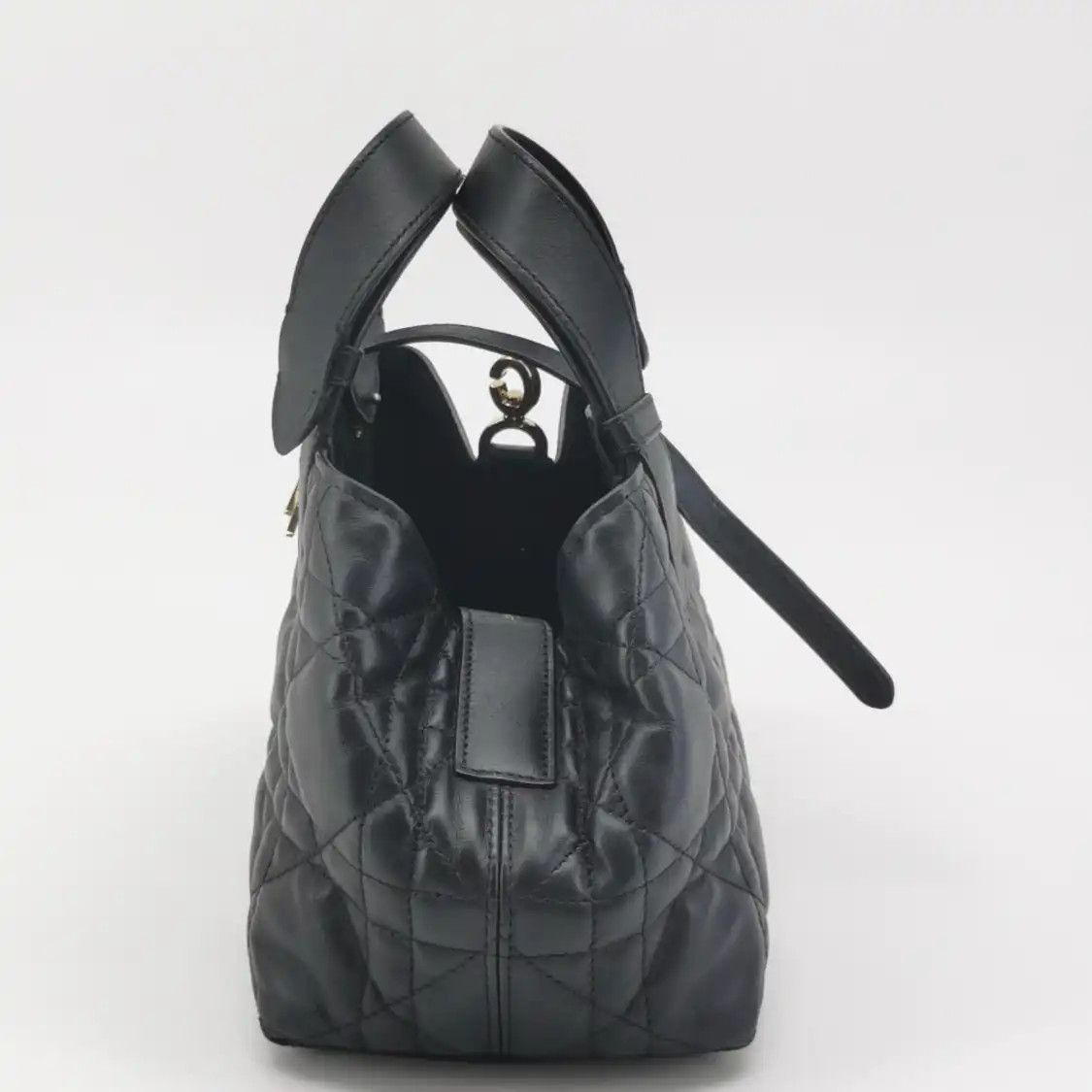 Dior DIOR Toujours Small black cowhide leather rattan plaid handbag Size ONE SIZE - 3 Thumbnail