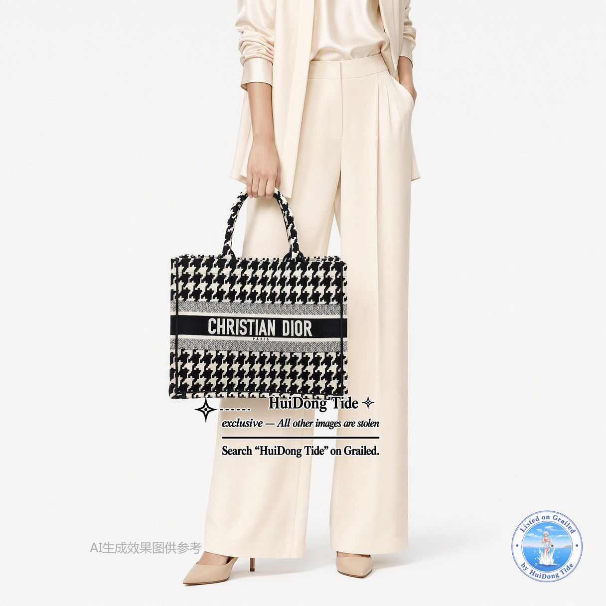 Dior Dior Houndstooth Book Tote Medium Size ONE SIZE - 2 Thumbnail