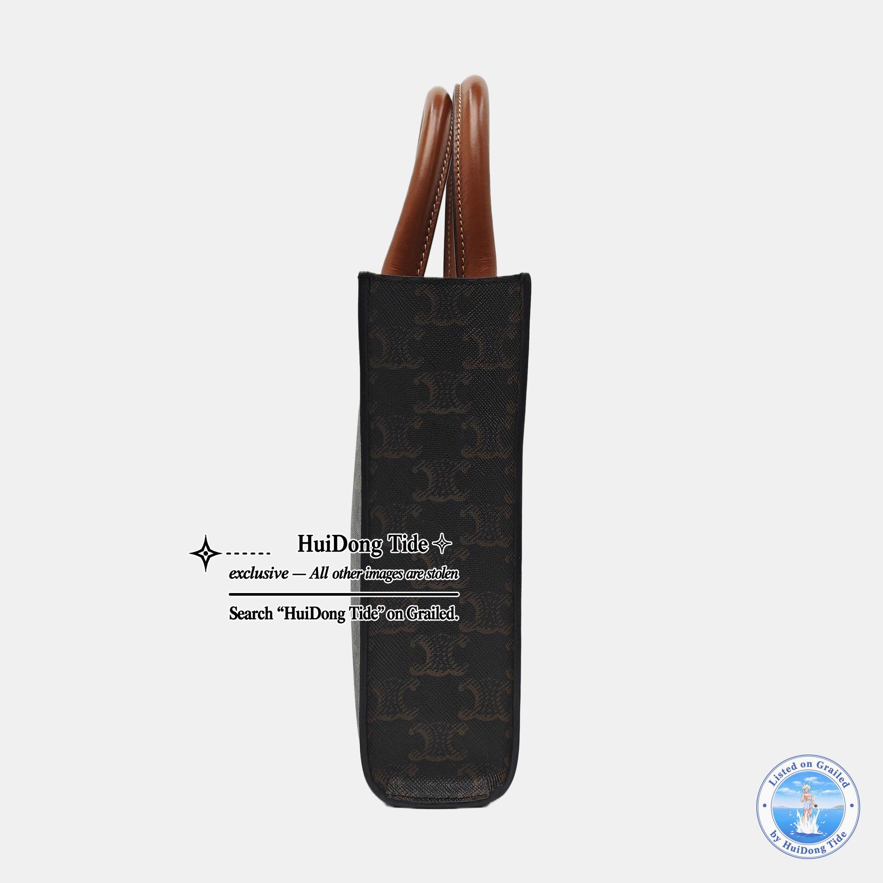 Celine Celine Triomphe Canvas Cabas Mini Bag Brown Size ONE SIZE - 3 Thumbnail