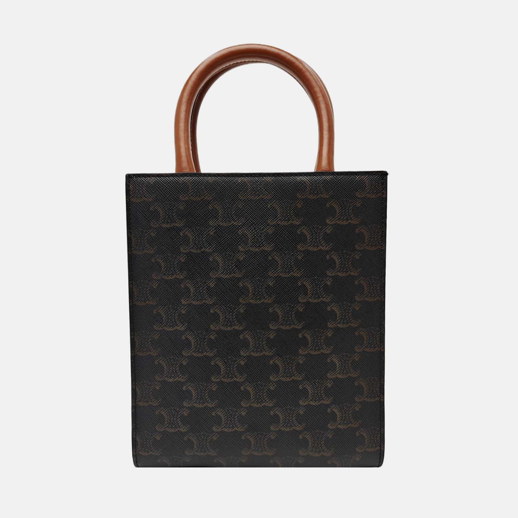 Celine Celine Triomphe Canvas Cabas Mini Bag Brown Size ONE SIZE - 4 Thumbnail