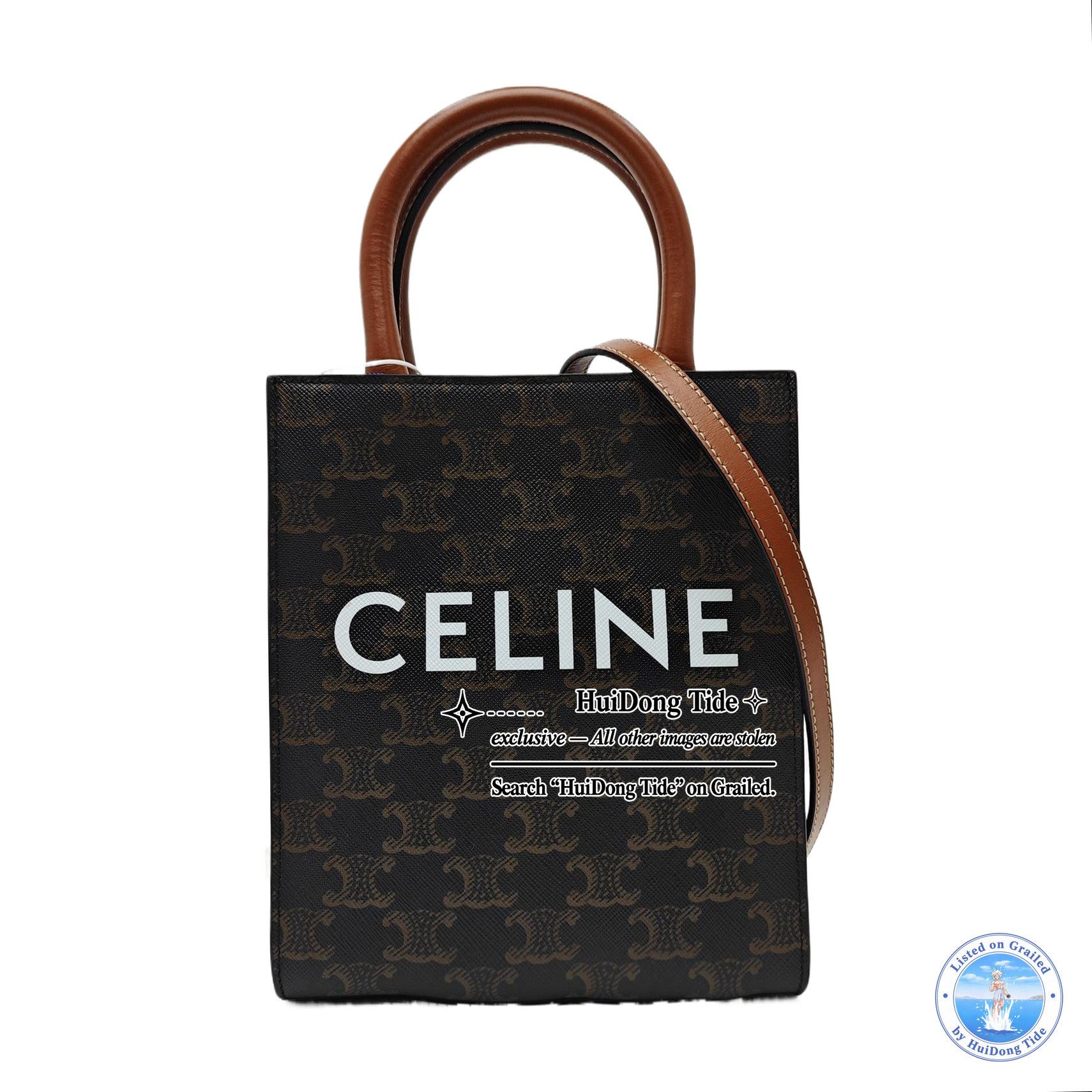 Celine Celine Triomphe Canvas Cabas Mini Bag Brown Size ONE SIZE - 7 Thumbnail