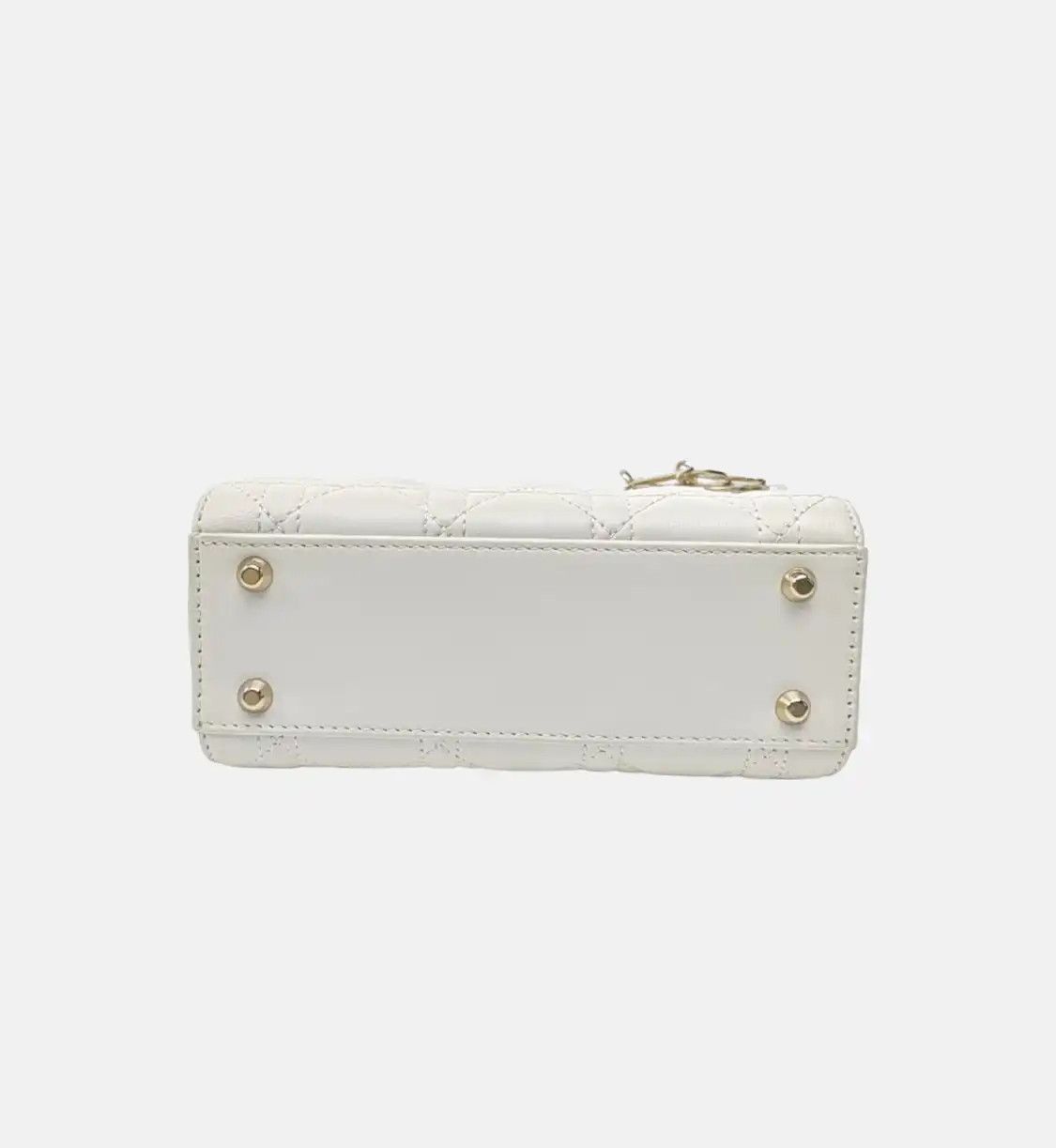 Dior DIOR Lady Dior mini white sheepskin rattan plaid quilted Lady mini shoulder bag Size ONE SIZE - 6 Thumbnail