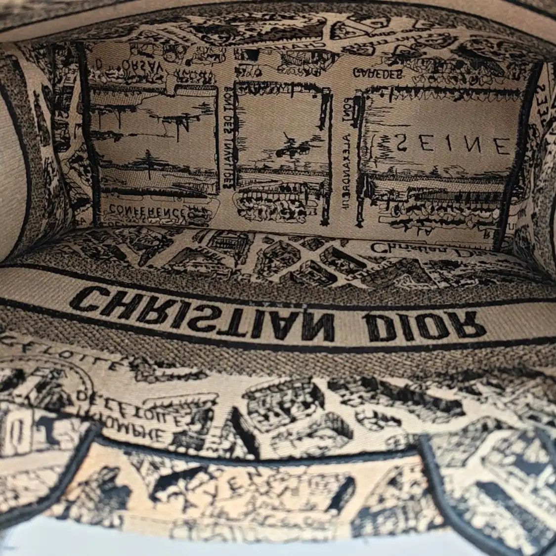 Dior DIOR Book Tote Medium grey brown canvas embroidery handbag Size ONE SIZE - 7 Thumbnail