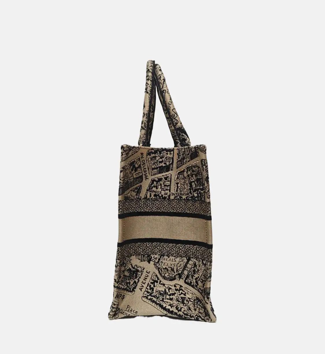 Dior DIOR Book Tote Medium grey brown canvas embroidery handbag Size ONE SIZE - 3 Thumbnail