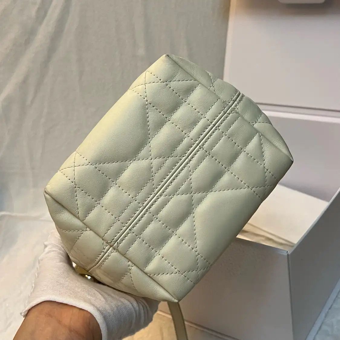 Dior DIOR Toujours Nano creamcowhide leather rattan plaid quilted crossbody bag Size ONE SIZE - 5 Thumbnail