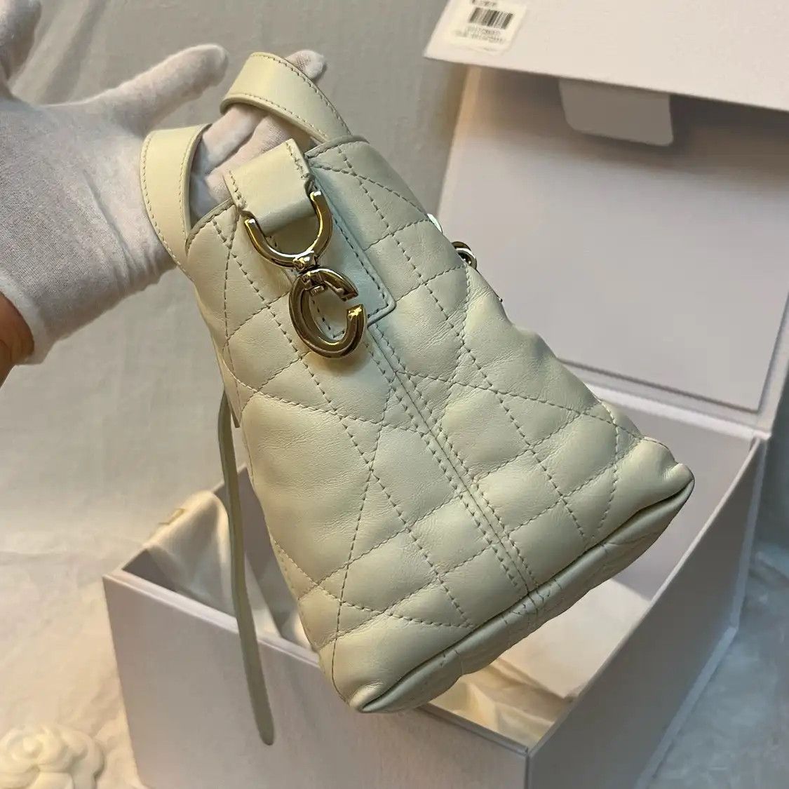Dior DIOR Toujours Nano creamcowhide leather rattan plaid quilted crossbody bag Size ONE SIZE - 2 Thumbnail