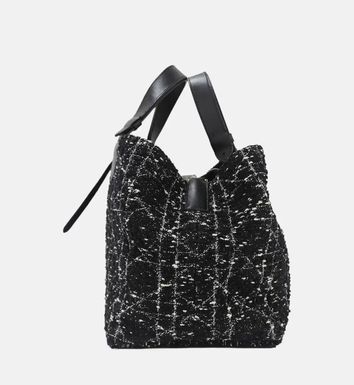 Dior DIOR Toujours Medium black fabric rattan plaid quilted handbag shoulder bag gold Size ONE SIZE - 4 Thumbnail