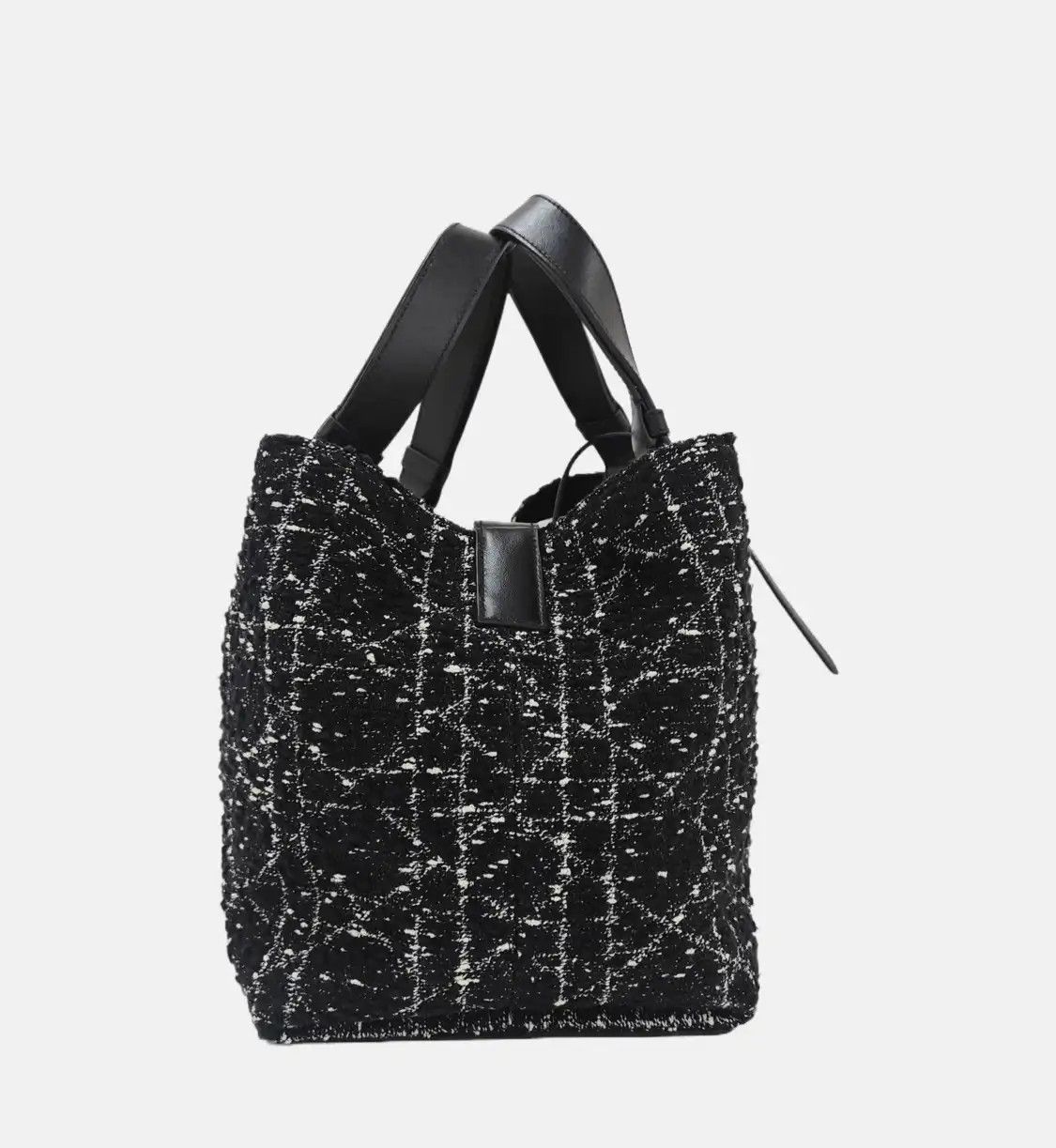 Dior DIOR Toujours Medium black fabric rattan plaid quilted handbag shoulder bag gold Size ONE SIZE - 3 Thumbnail