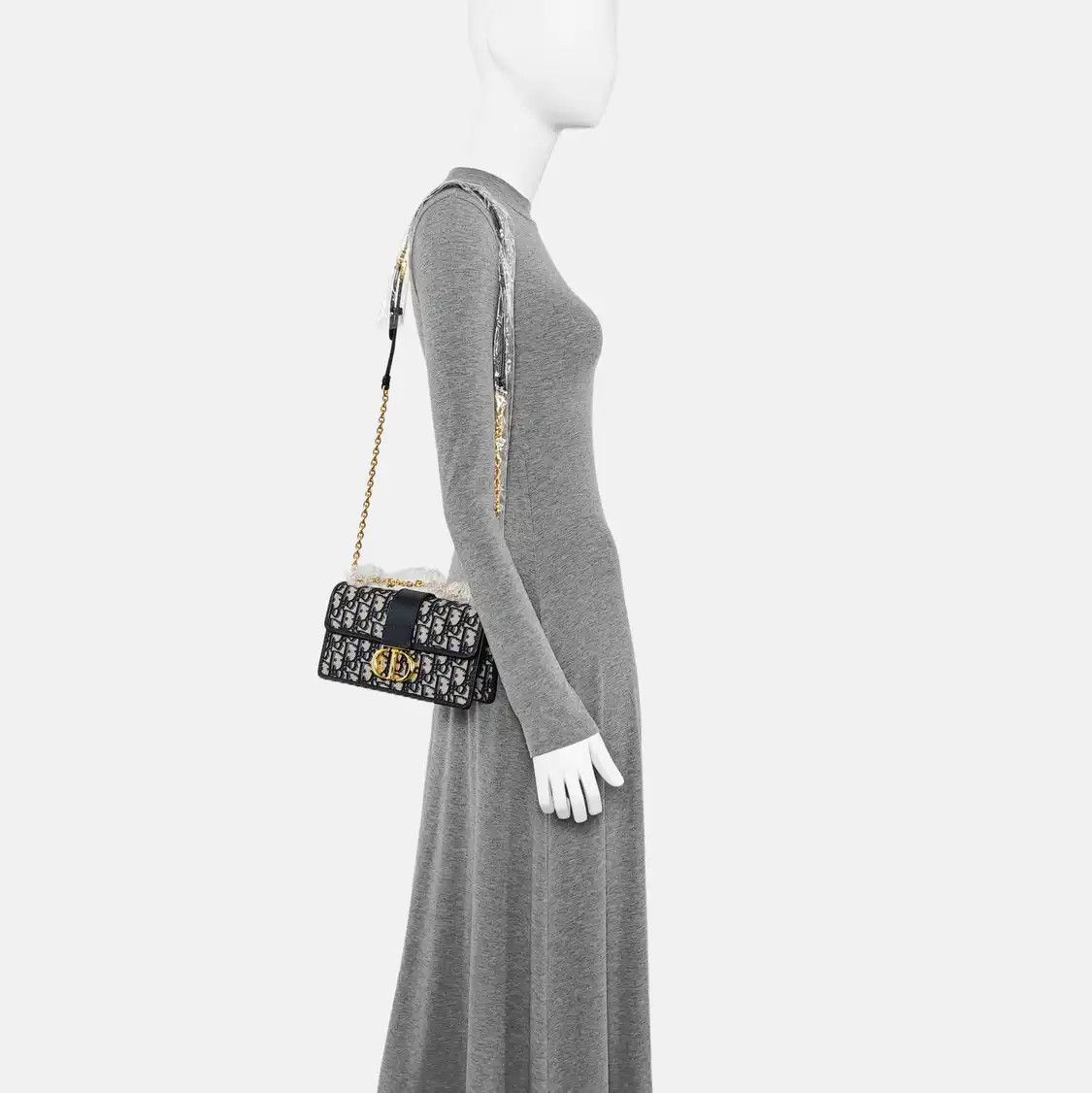 Dior DIOR 30 Montaigne East-West blue canvas monogram jacquard Montaigne bag shoulder Size ONE SIZE - 2 Thumbnail
