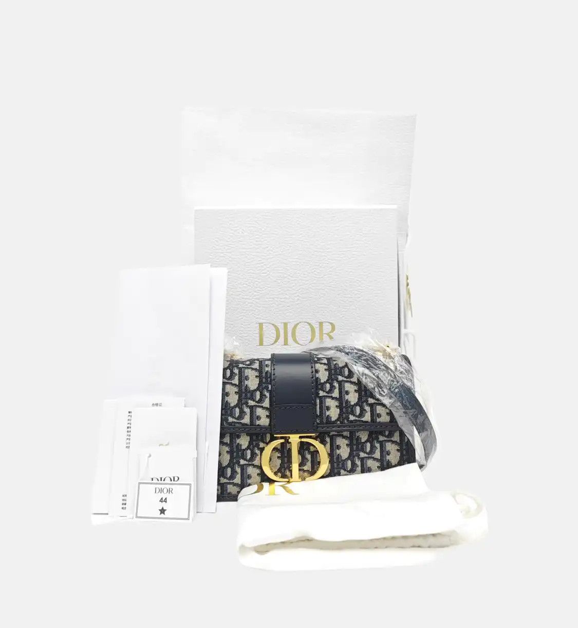 Dior DIOR 30 Montaigne East-West blue canvas monogram jacquard Montaigne bag shoulder Size ONE SIZE - 8 Thumbnail