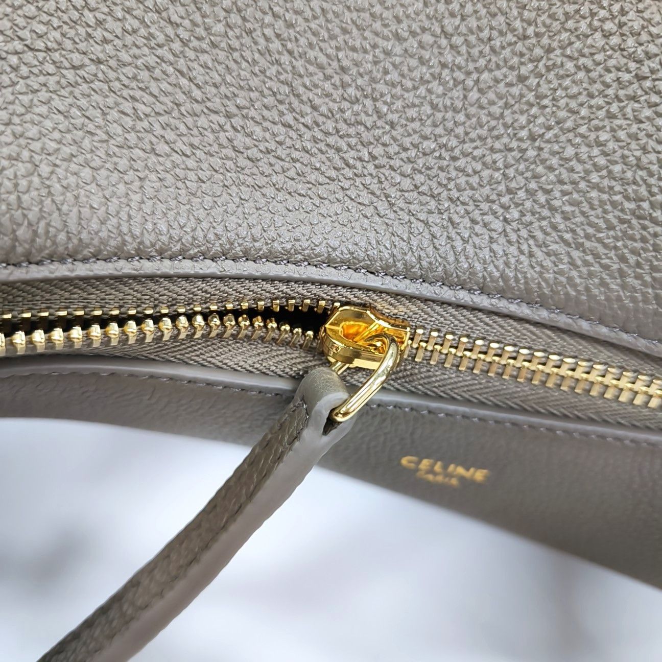 Celine CELINE Lulu Teen Pebbled Leather Shoulder Bag Gray Size ONE SIZE - 8 Thumbnail