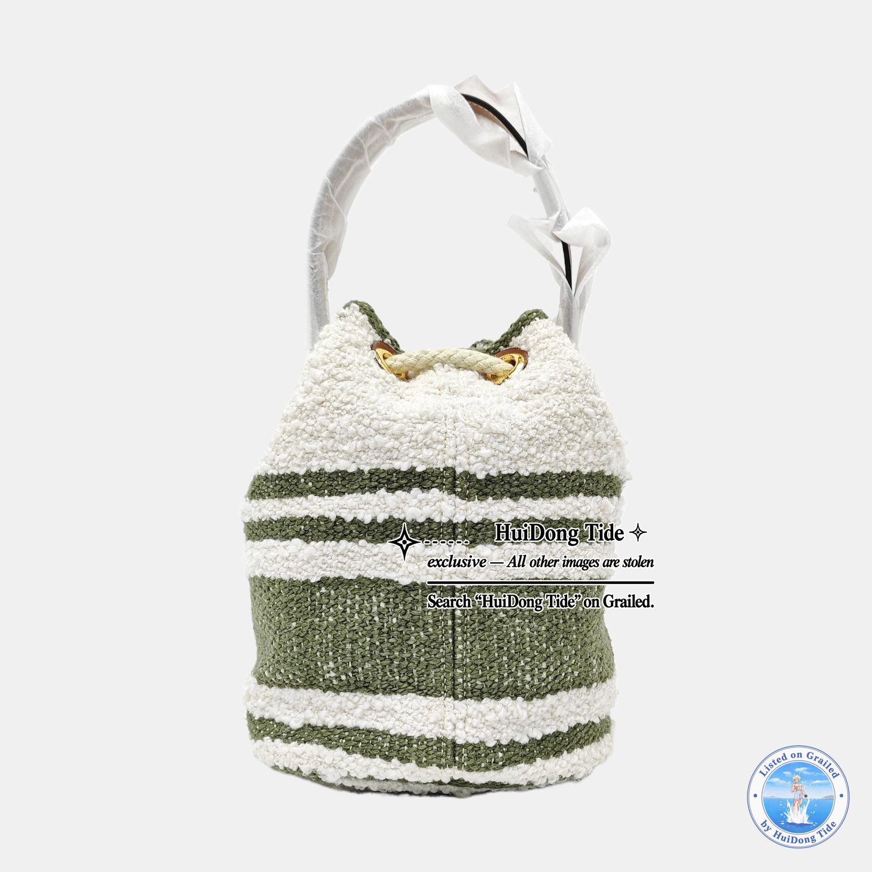 Celine CELINE Striped Woven Fabric Bucket Bag ONE SIZE Size ONE SIZE - 5 Thumbnail