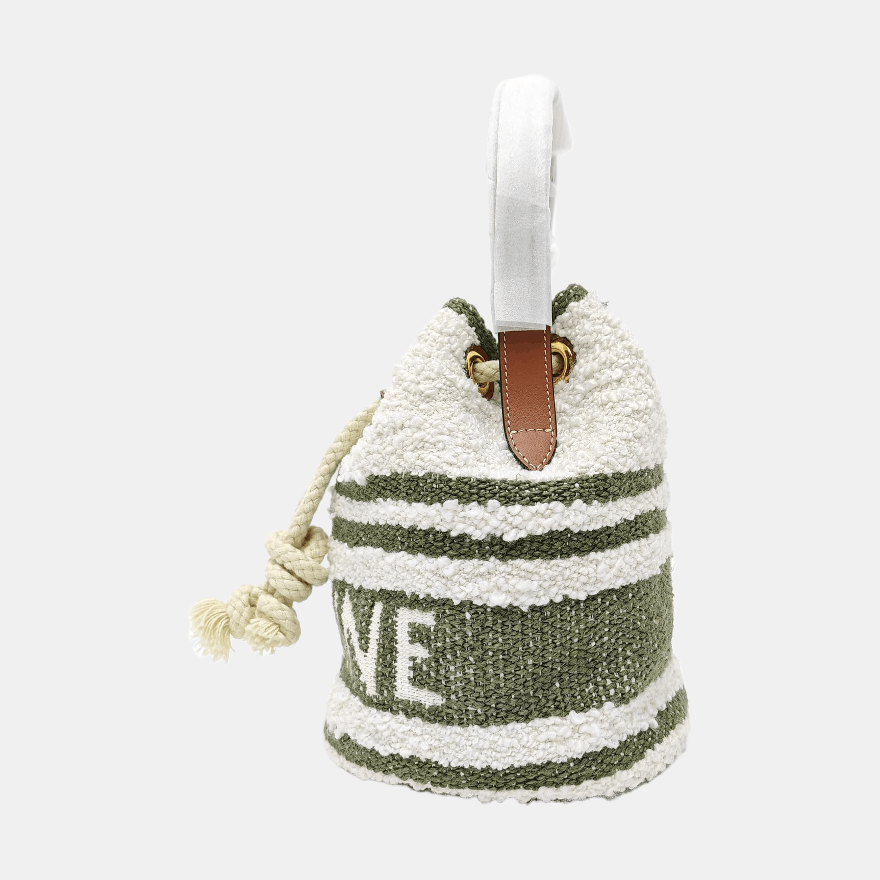 Celine CELINE Striped Woven Fabric Bucket Bag ONE SIZE Size ONE SIZE - 3 Thumbnail