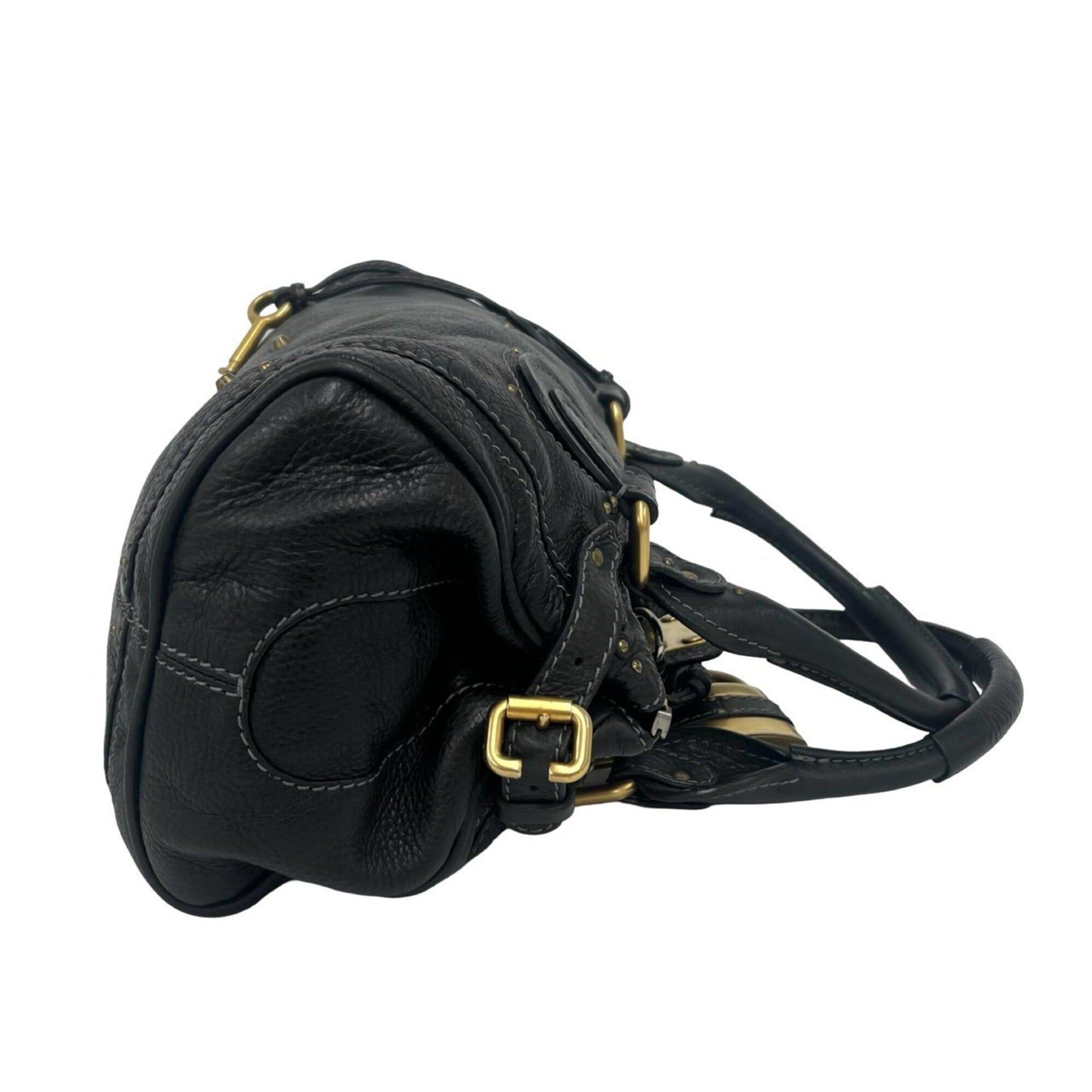 Chloe Chloé Chloe Vintage Paddington Leather Handbag Boston Bag Black 67695 Size ONE SIZE - 6 Thumbnail